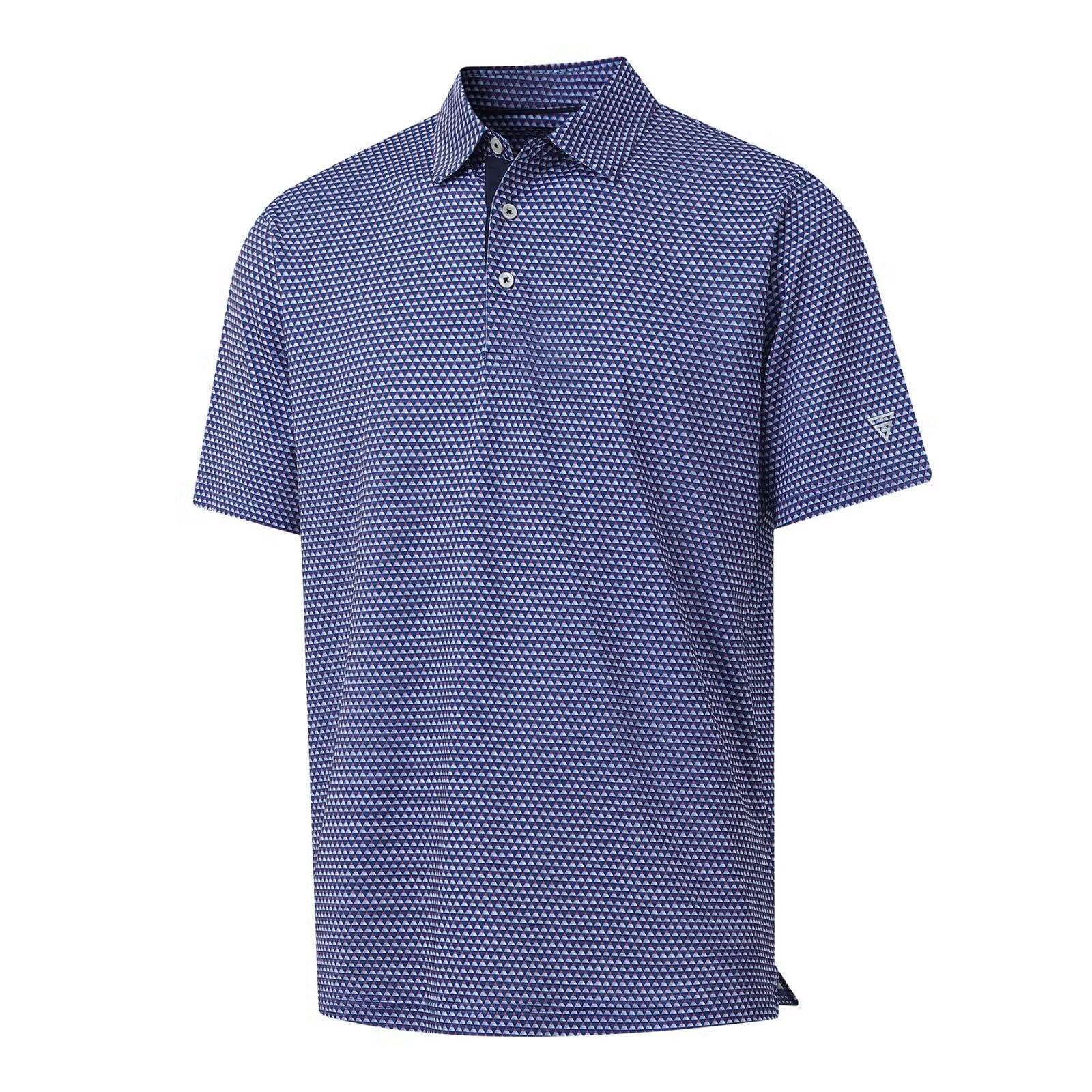 M MAELREG Mens Golf Shirt Short Sleeve Dry Fit Print Moisture Wicking Performance Patterns Collared Polo Shirt