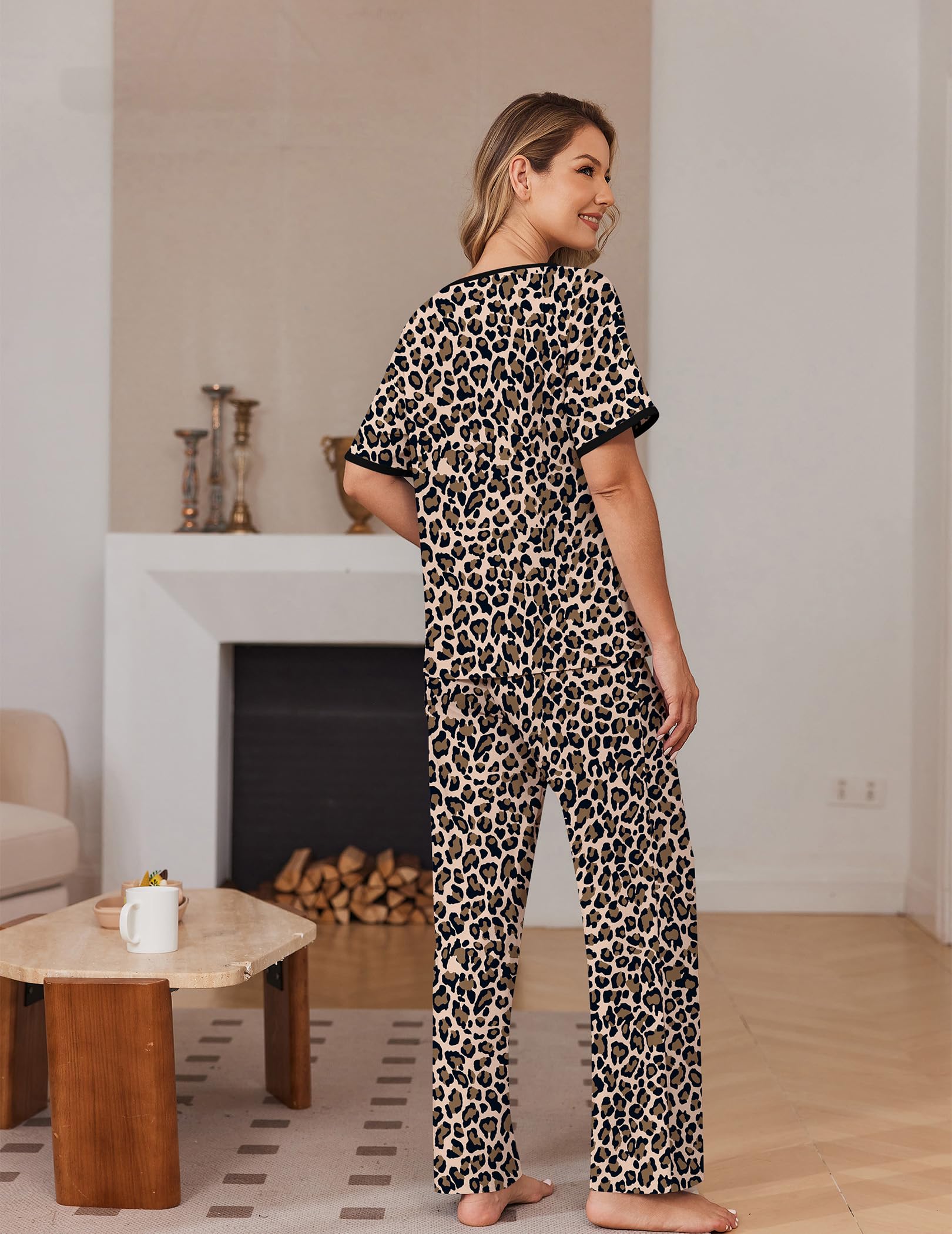 Ekouaer 2 Piece Cotton Pajamas for Women