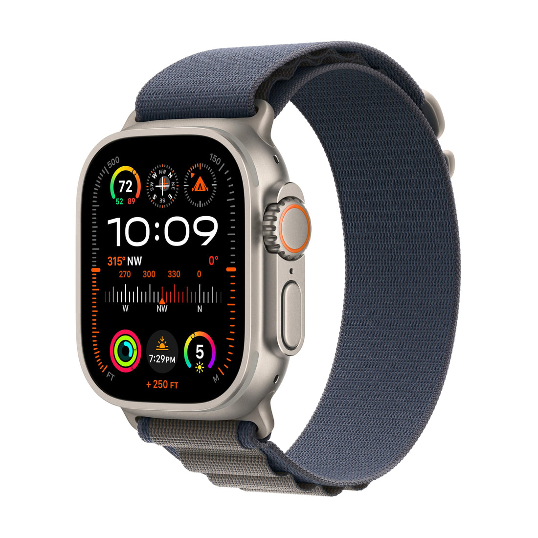 Apple Watch Ultra 2 [GPS + Cellular, 49mm] - Titanium Case with Blue Ocean Band, One Size (Renewed)