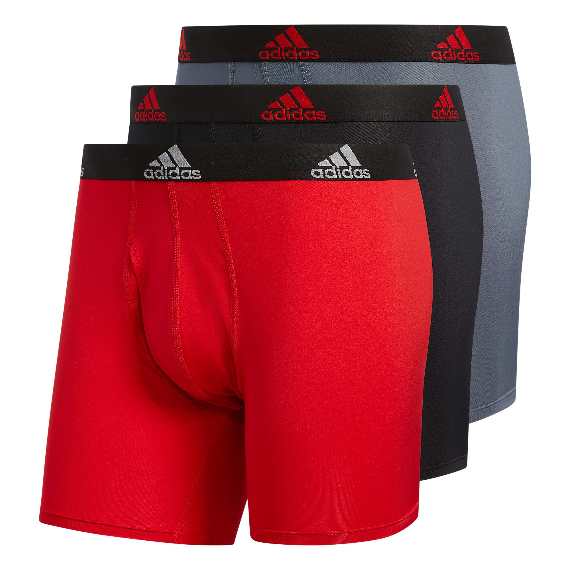 adidas Men's Microfiber Boxer Briefs Underwear (Multipack) Athletic Stretch-Fit