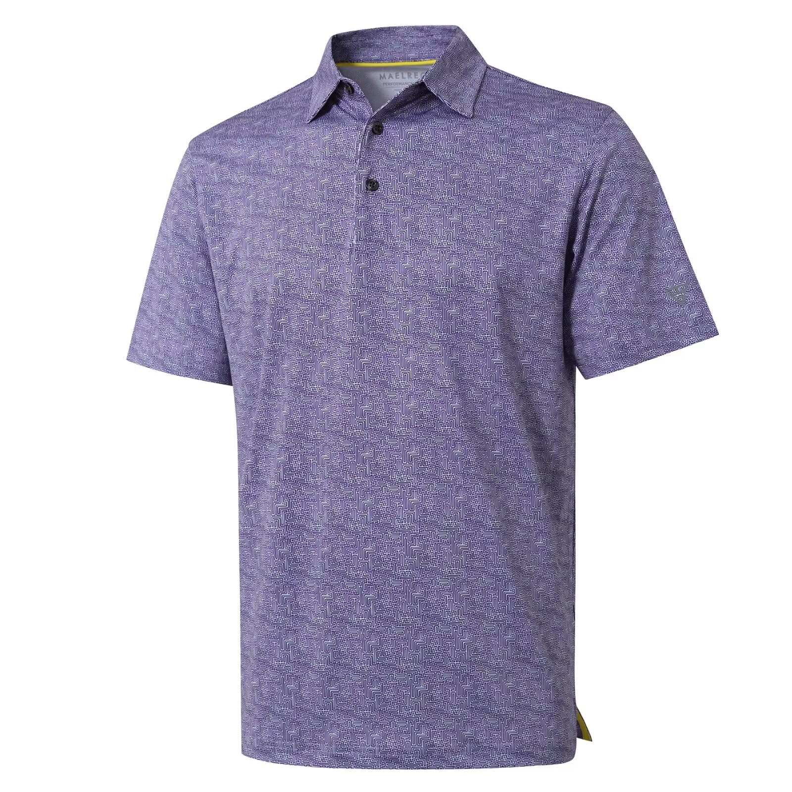 Golf Shirts for Men Dry Fit Short Sleeve Print Performance Moisture Wicking Polo Shirt