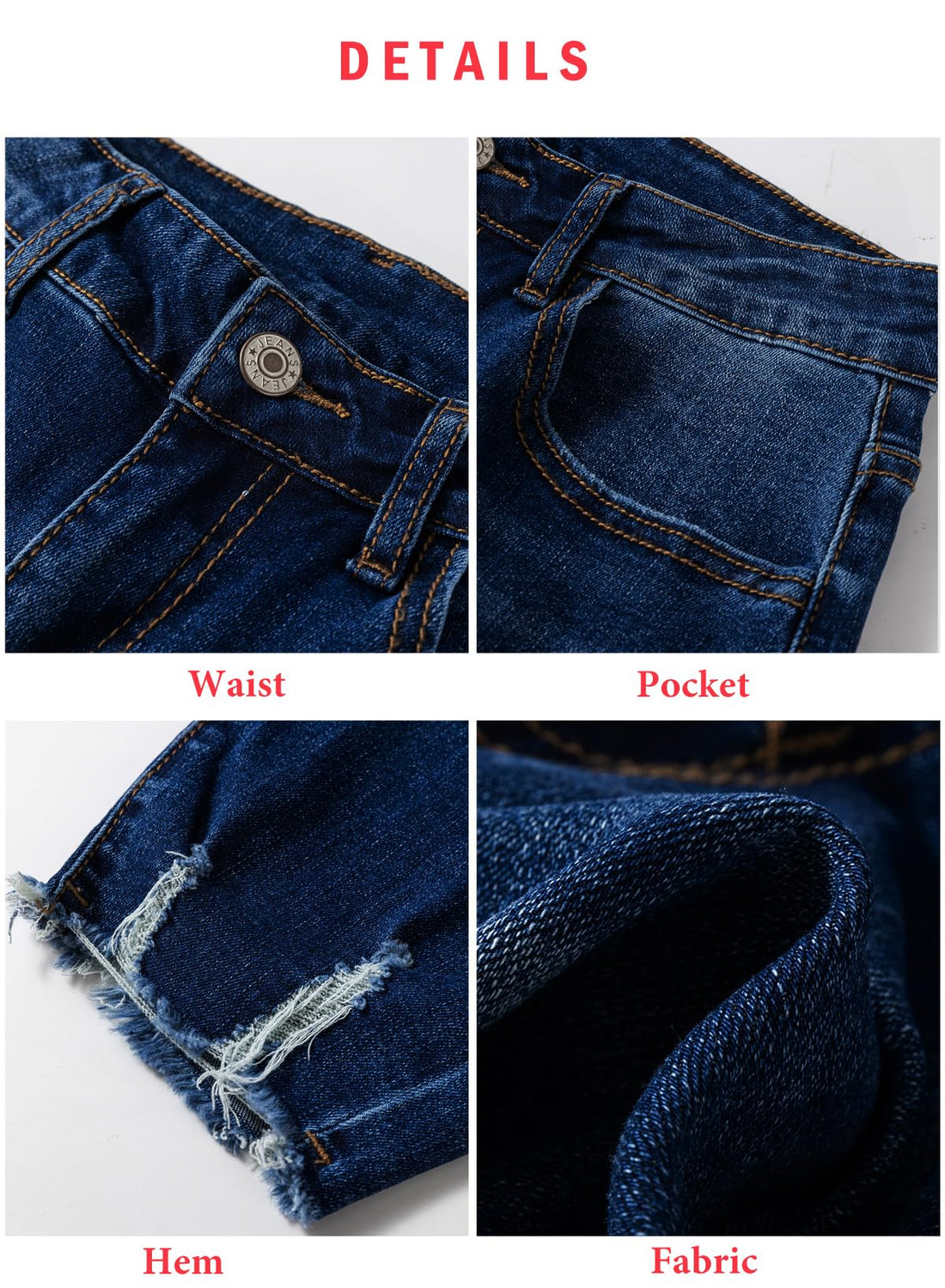 EVALESS Women's High Waisted Tummy Control Straight Ankle Ripped Jeans