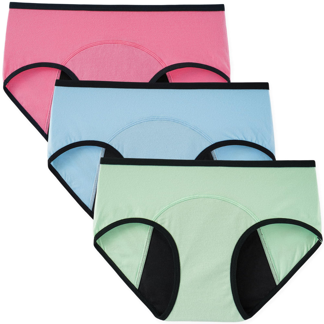 INNERSY Period Underwear for Women Teens Leak-Proof Menstrual Cotton Protective Hipster Panties 3-Pack