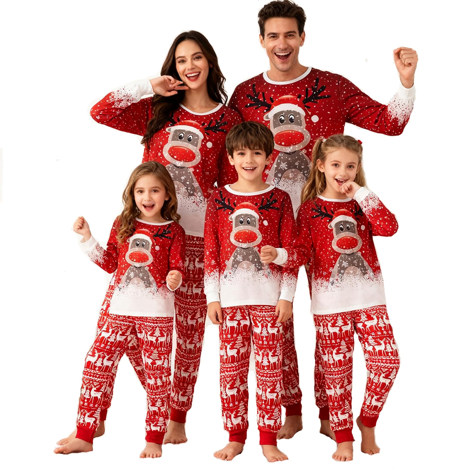 OAKFashion Christmas Pajamas for Family, Xmas Pajamas Family Christmas Pjs Matching Sets Holiday Nightwear Jammies