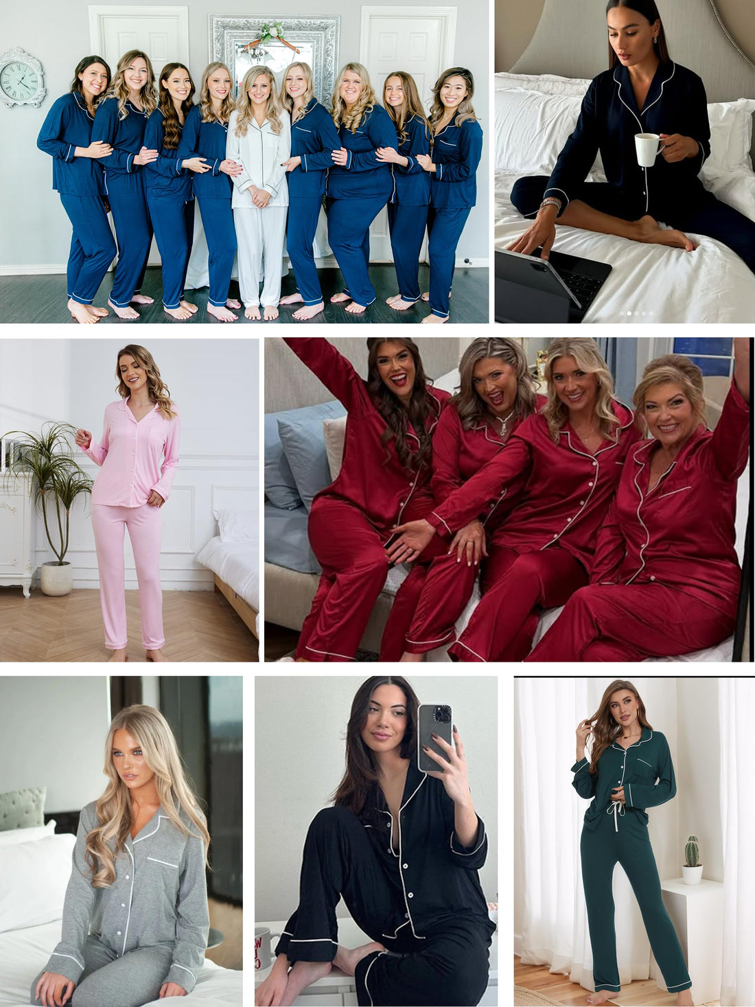 Button Up Pajamas for Women Long Sleeve Sleepwear Soft Loungewear Ladies Pjs Set XS-XXL