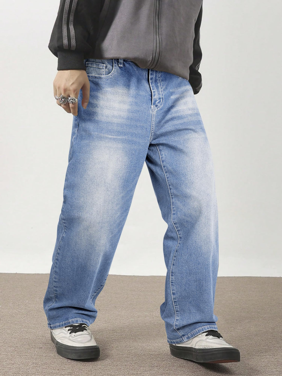 JMIERR Men's Tapered Baggy Jeans - Loose Fit Wide Leg Denim Pants | Vintage Relaxed Loose Fit, Stretch, Wide Leg, Skater Streetwear, 5 Pockets, Casual Carpenter Jean, Hip Hop,Loose Fit,Outfit