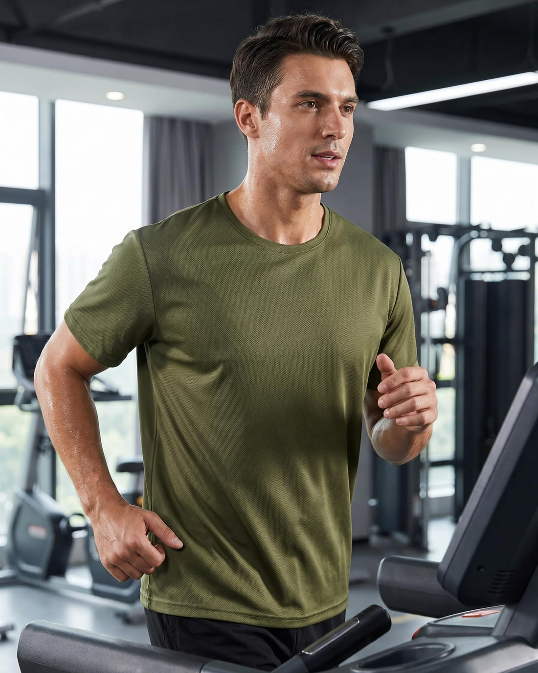 2Pcs Men's Short-Sleeve Sports T-Shirts, Quick-Drying and Breathable Tops for Gym, and Running