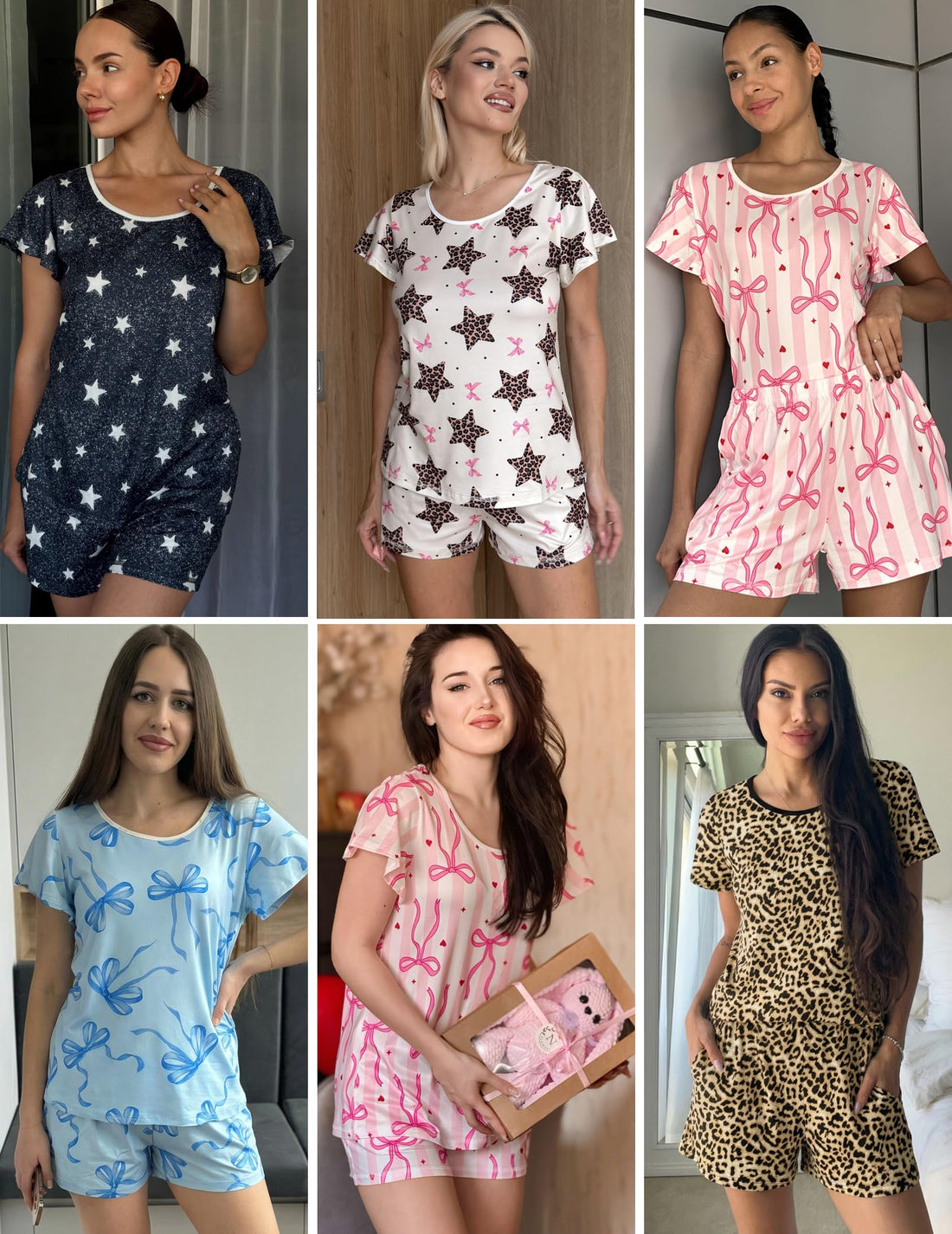 Ekouaer Womens Pajama Set Summer Short Sleeve Pjs Sleepwear Cute 2 Piece Lounge Sets S-XXL