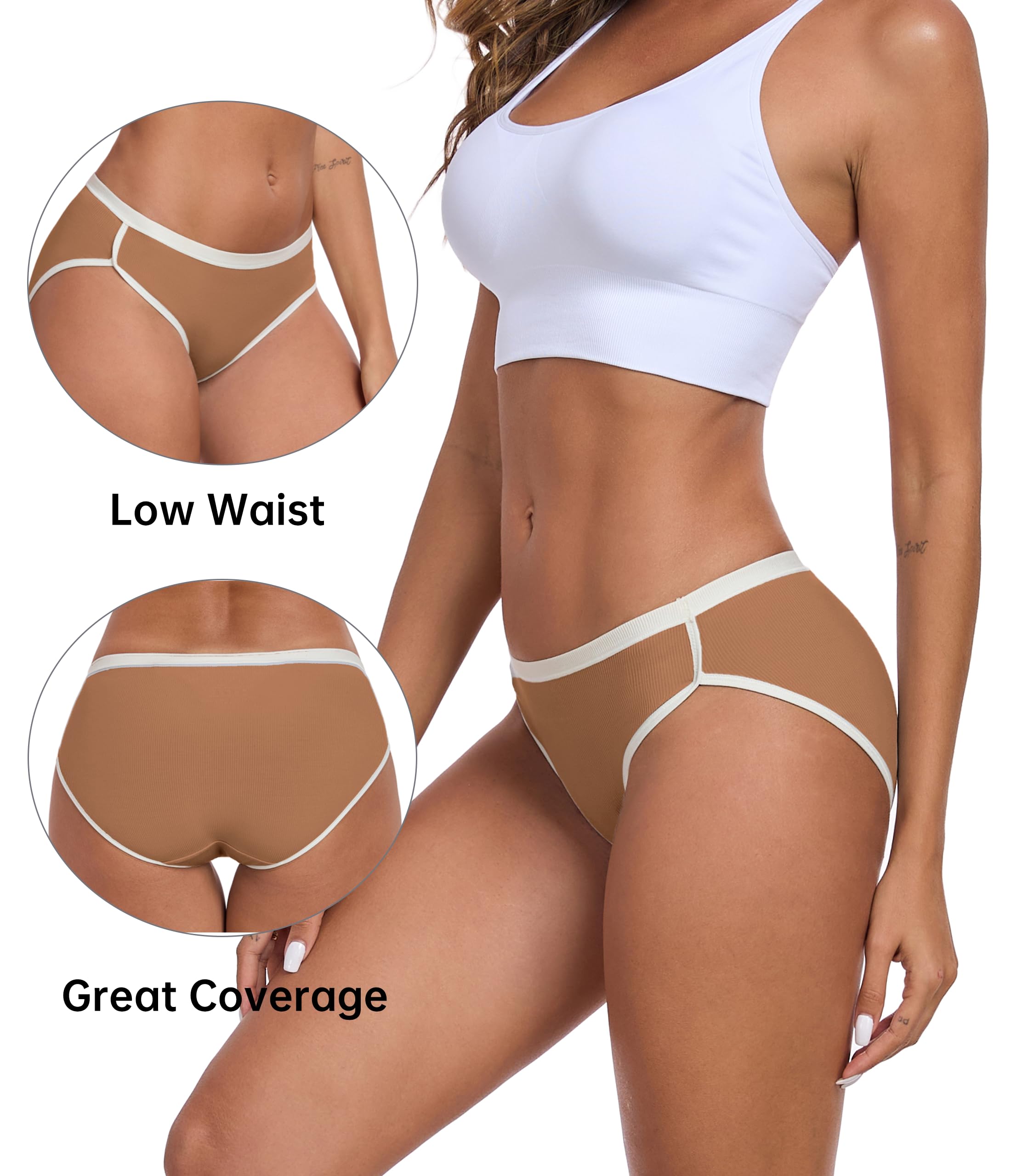 ANLIQI Women's Modal Underwear Microfiber Bikini Panties Women Soft Hipster