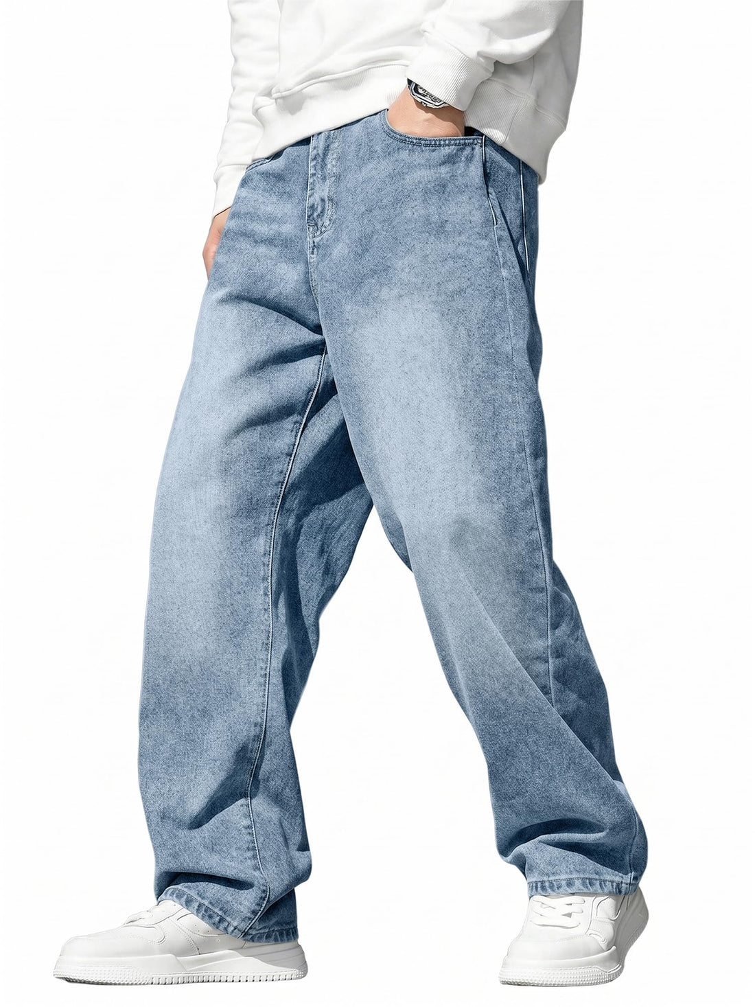 JMIERR Mens Baggy Jeans Wide Leg Y2K Loose Fit Denim Pants | Vintage Relaxed Loose Fit, Stretch, Straight Leg, Skater Streetwear, 5 Pockets, Casual Carpenter Jean, Hip Hop