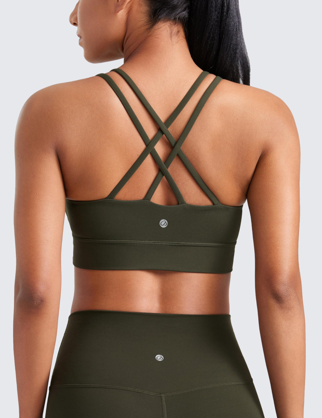 CRZ YOGA Softness Mold Butterluxe Sports Bras | Molded Cup, Light Support, Yoga, Extremely Soft, Longline, Strappy Back, Scoop Neck, for Women