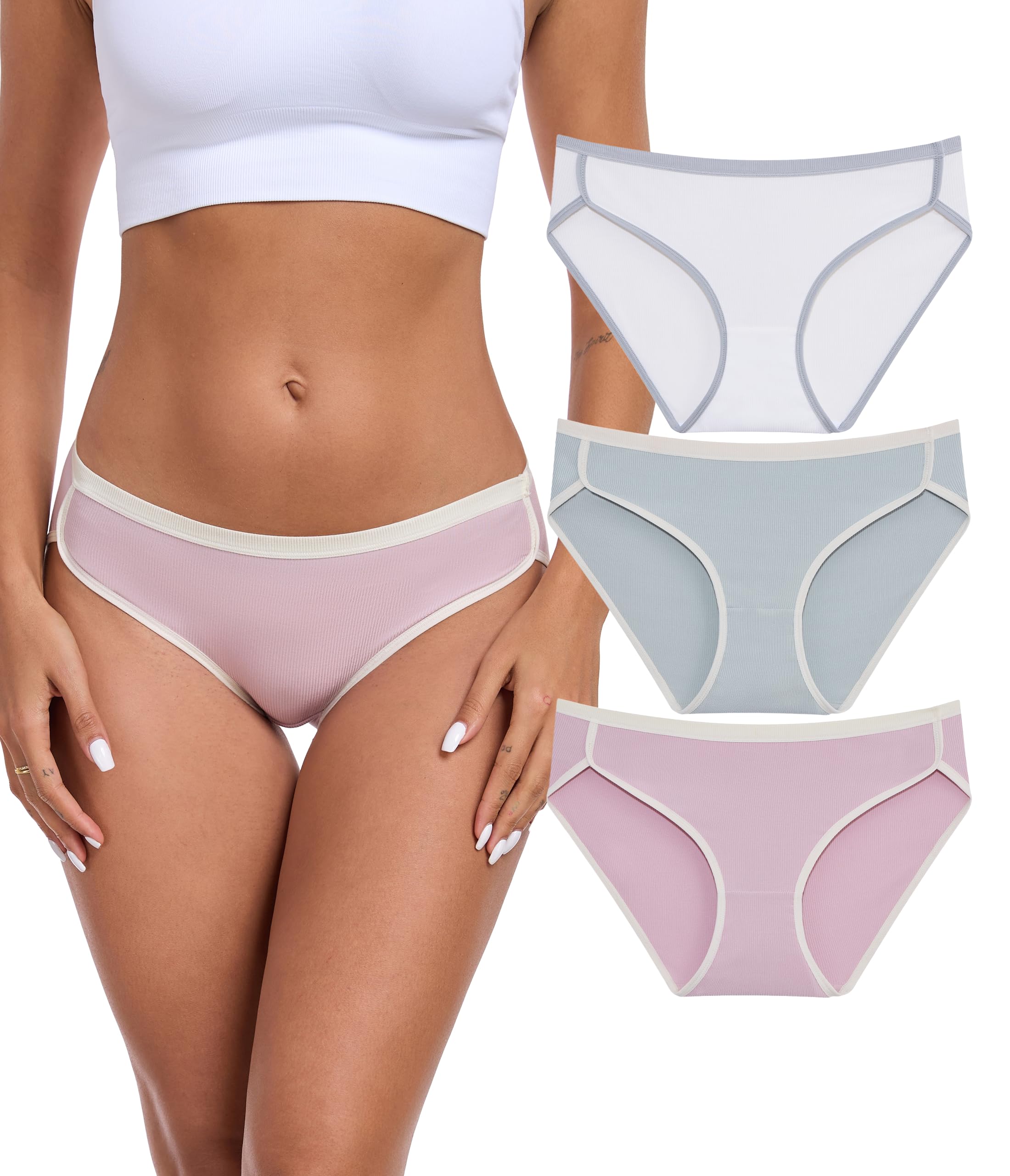ANLIQI Women's Modal Underwear Microfiber Bikini Panties Women Soft Hipster