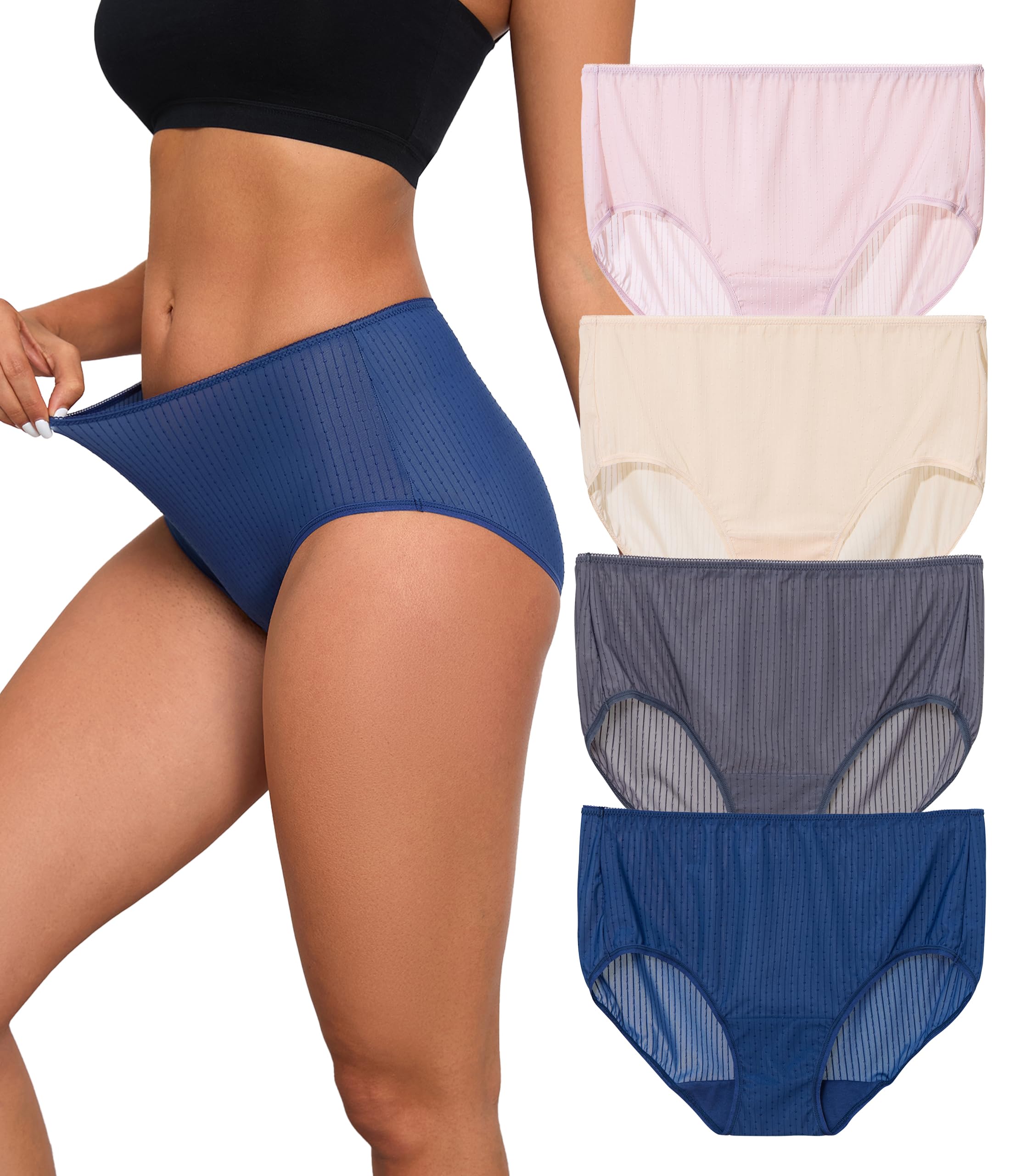 ANLIQI Quick Dry Underwear for Women Travel Panties Pack Hipster Panty Soft & Lightweight Bikini Brief Stay Fresh Undies