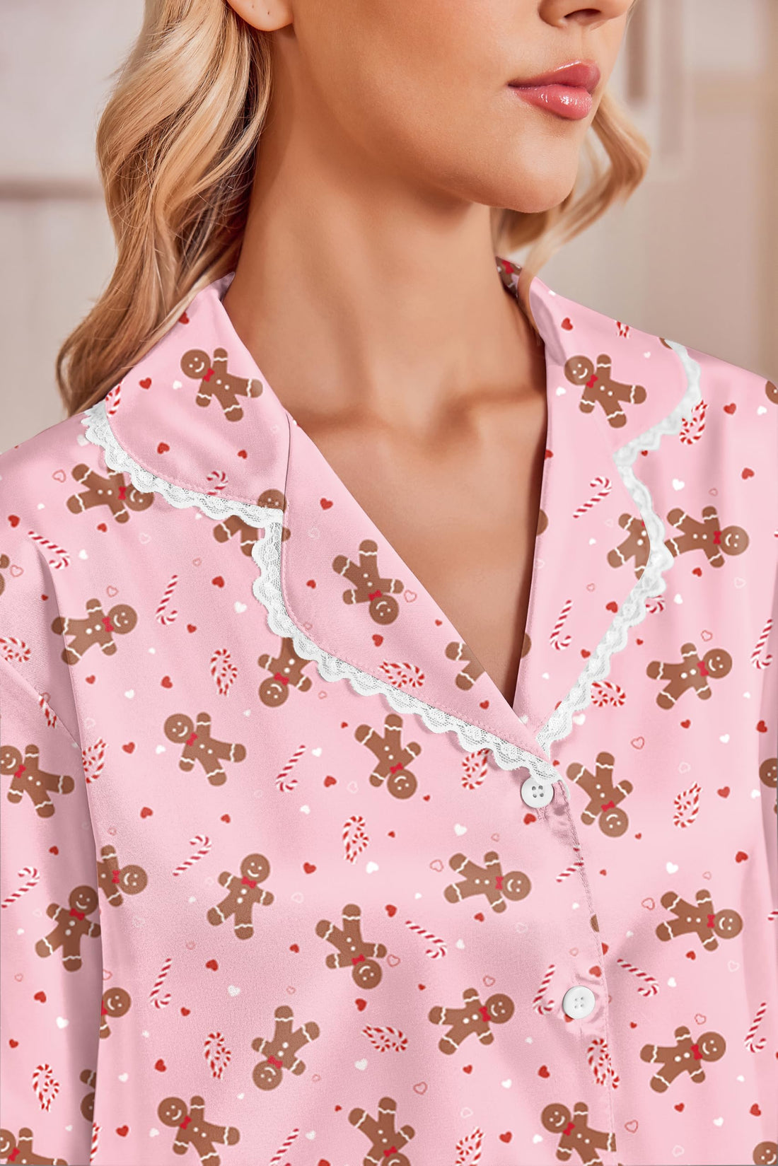 Ekouaer Satin Pajamas for Women Set 2 Piece Silk Pjs Long Sleeve Lounge Set