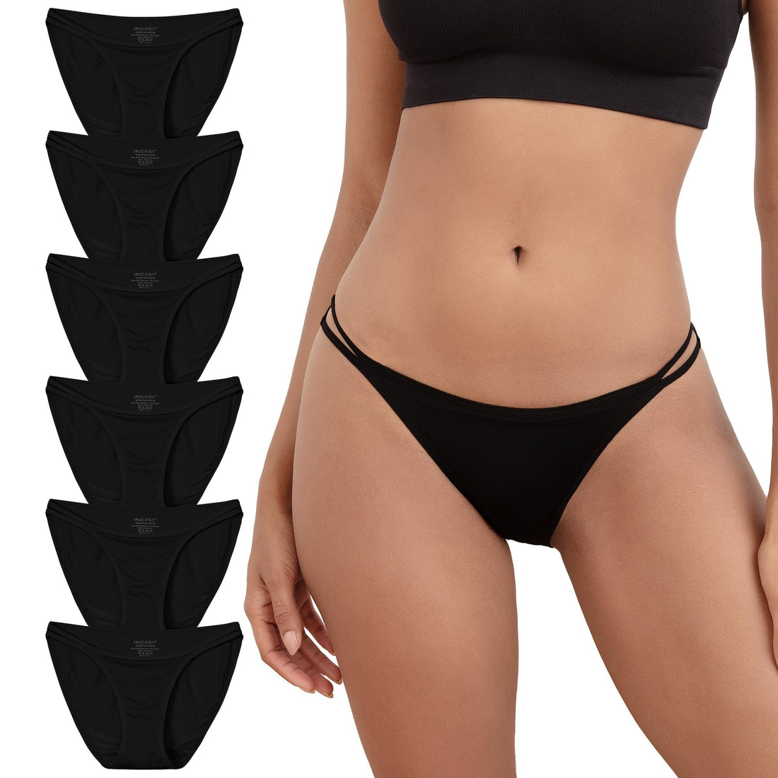 INNERSY Women's String Bikini Panties Cheeky Underwear 6-Pack