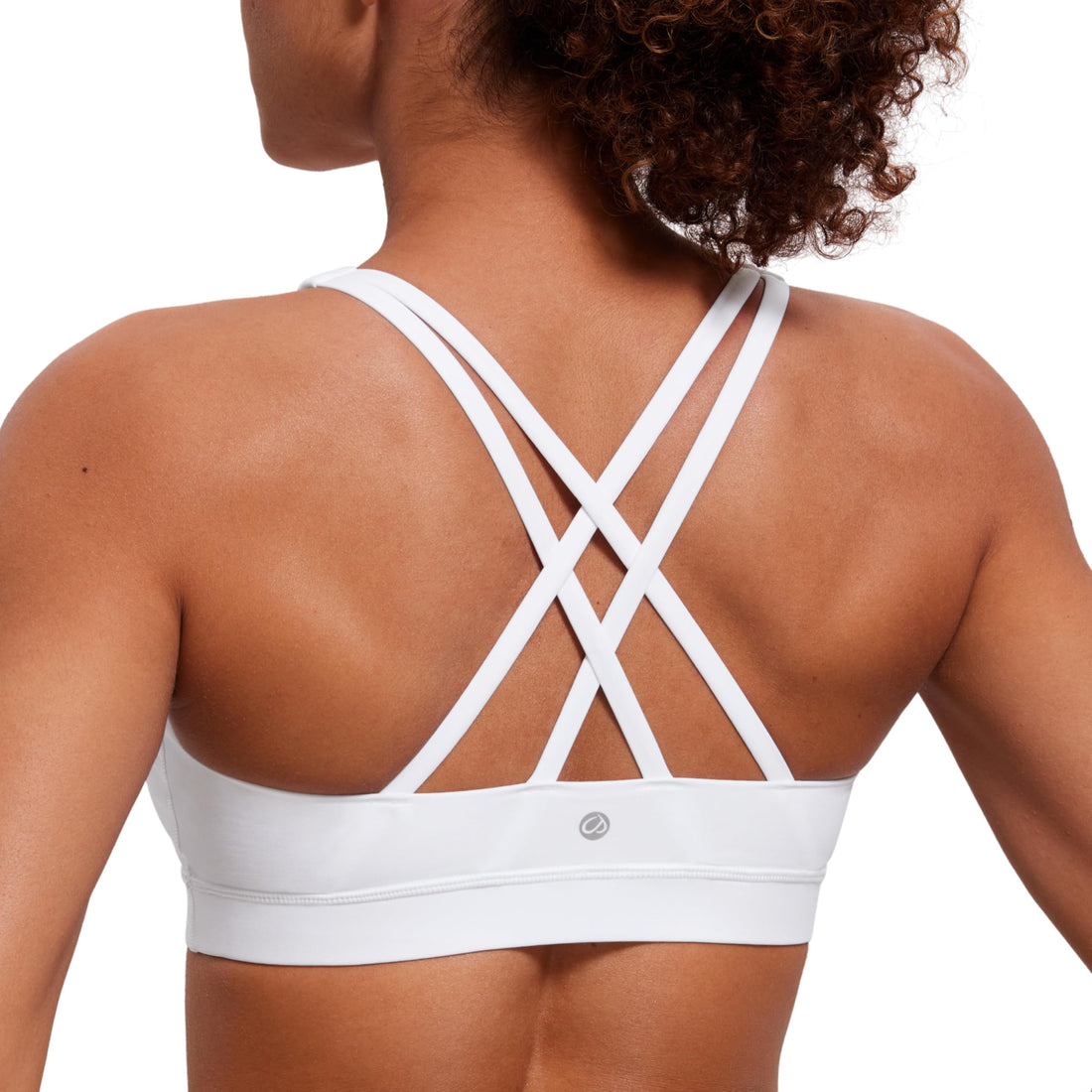CRZ YOGA Naked Feeling Strappy Sports Bras | Medium Support, Removable Pads, Yoga, Sleek, Scoop Neck, for Women