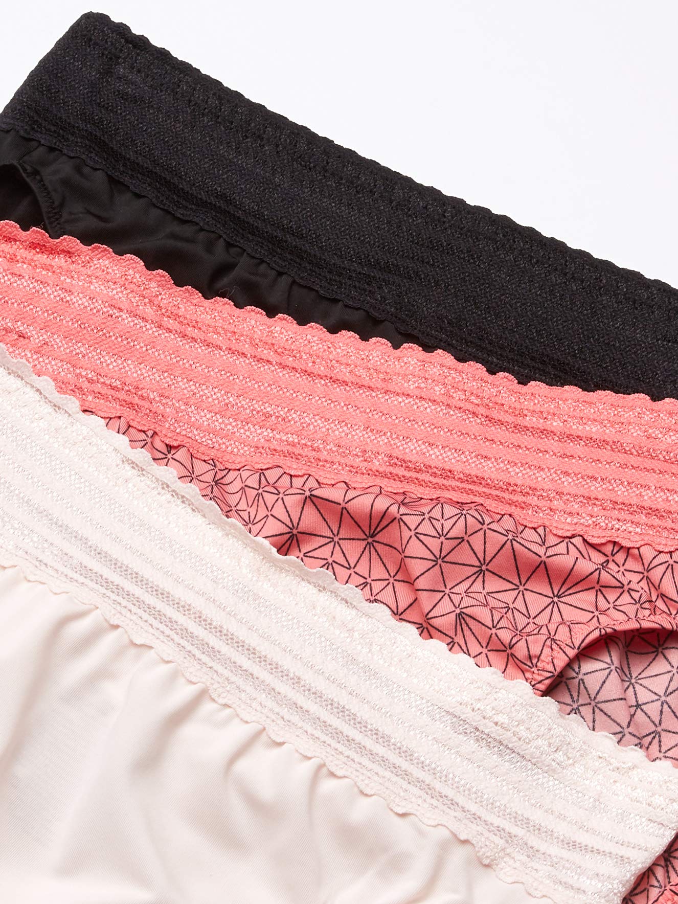 Warner's Women's Blissful Benefits No Muffin Top Micro Hi-cut Panties With Lace Multipack