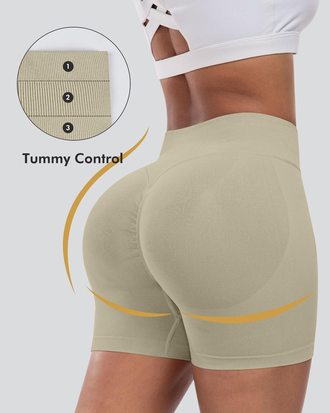 CHRLEISURE Workout Shorts for Women, High Waisted Butt Lifting Scrunch Sports Seamless Gym Shorts Set