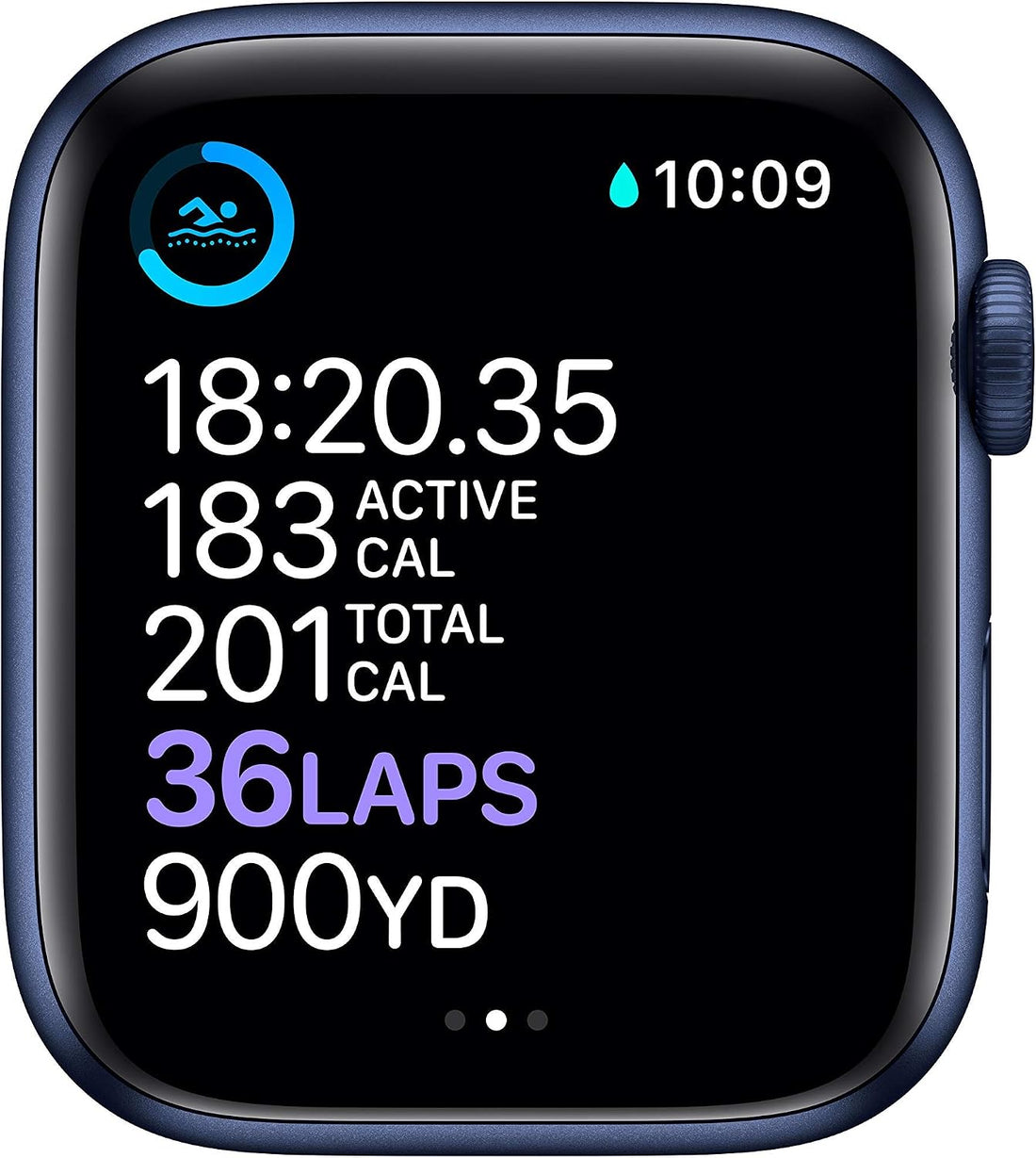 Apple Watch Series 6 (GPS, 44mm) - Blue Aluminum Case with Deep Navy Sport Band (Renewed)