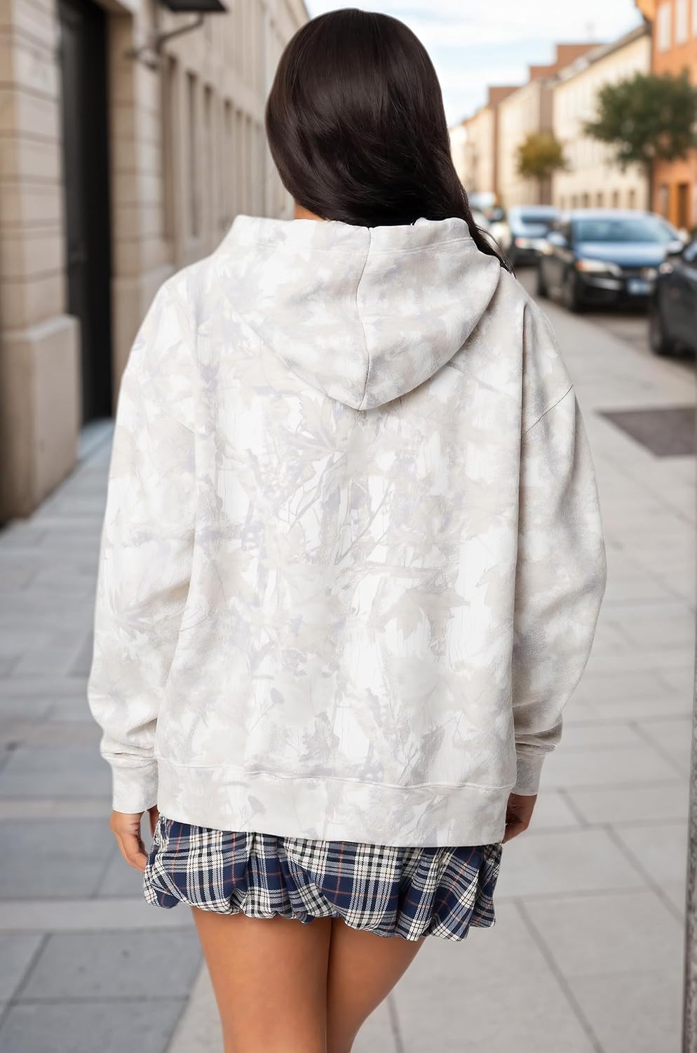 Anoumcy Camo Hoodie Womens Maple Leaf Fleece Hooded Sweatshirt Oversized Camouflage Hoodies For Women Trendy