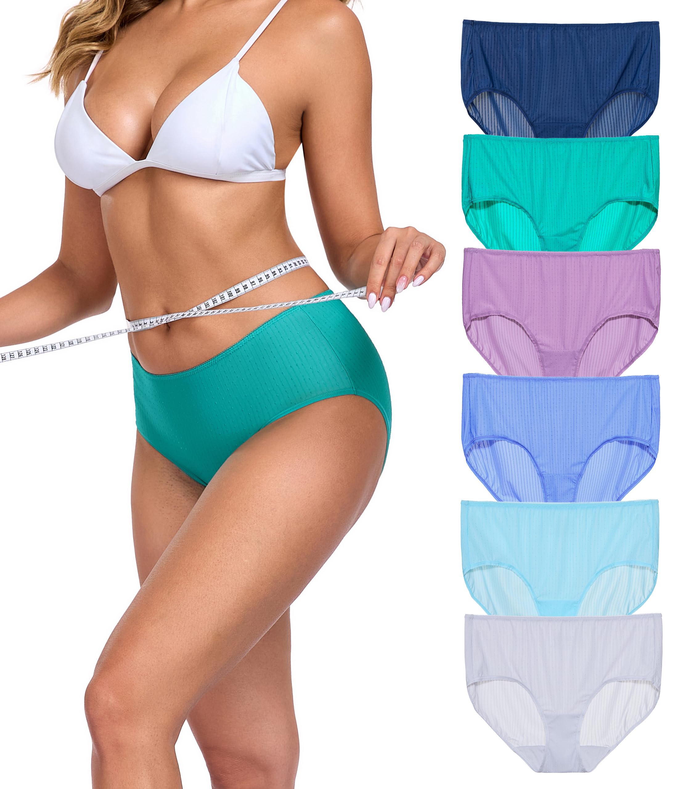 ANLIQI Quick Dry Underwear for Women Travel Panties Pack Hipster Panty Soft & Lightweight Bikini Brief Stay Fresh Undies