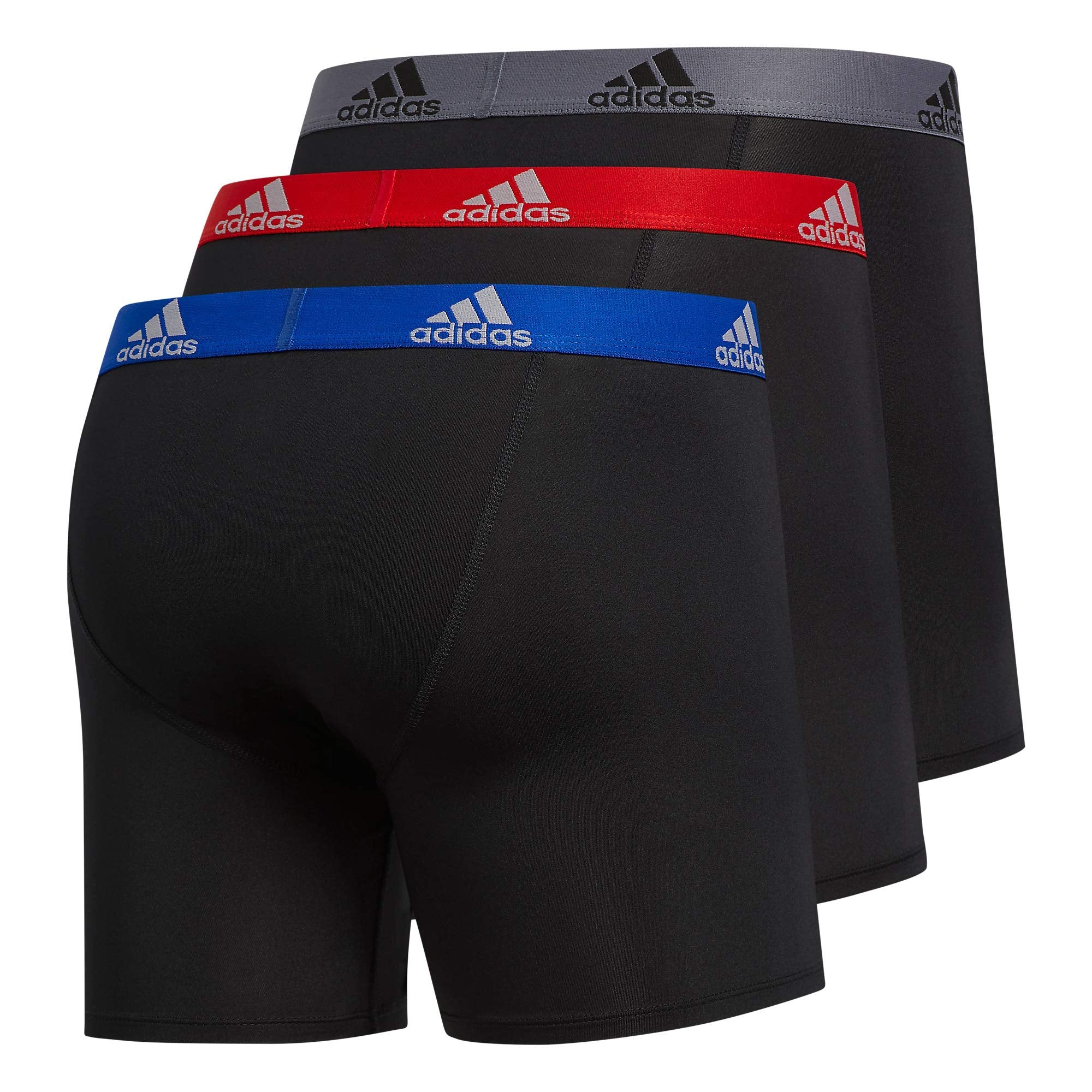 adidas Men's Microfiber Boxer Briefs Underwear (Multipack) Athletic Stretch-Fit