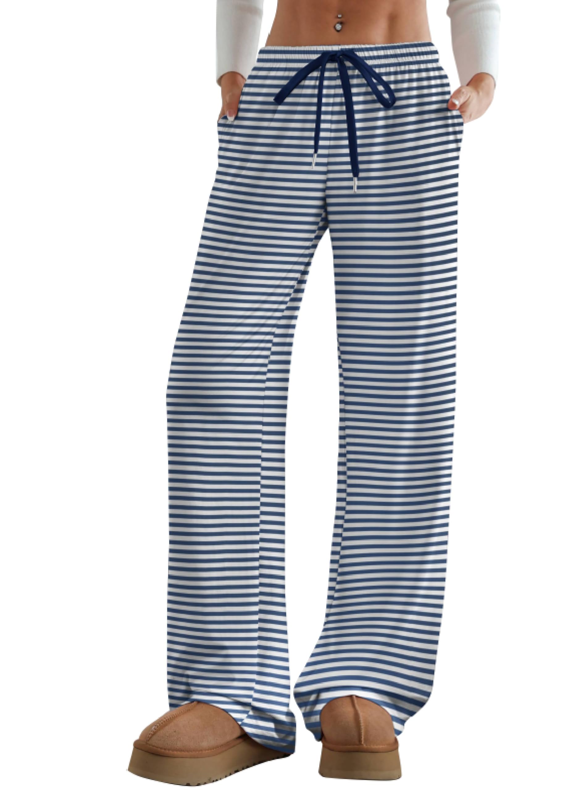 Women's Wide Leg Lounge Pants with Pockets 22/30 Inseam