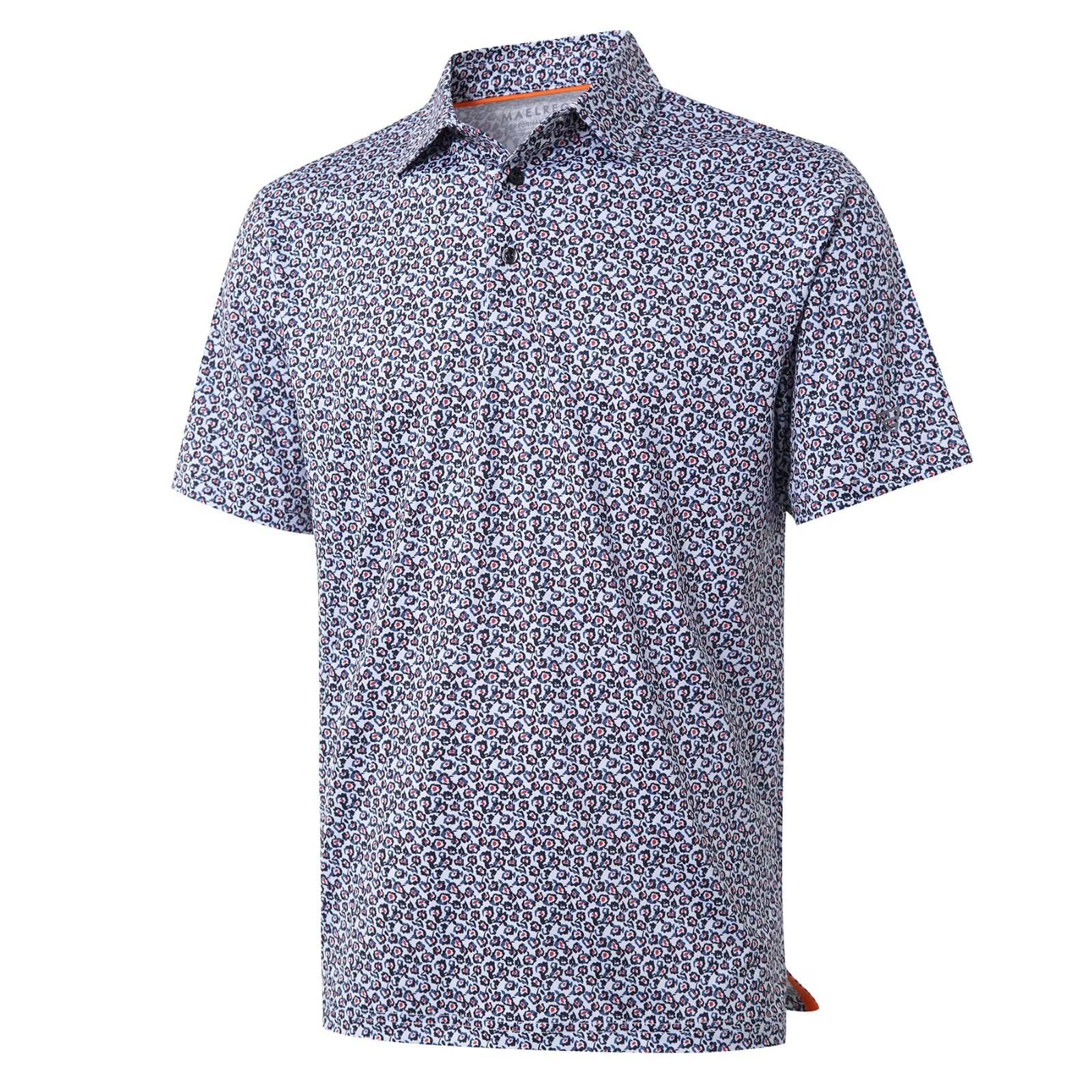 Golf Shirts for Men Dry Fit Short Sleeve Print Performance Moisture Wicking Polo Shirt