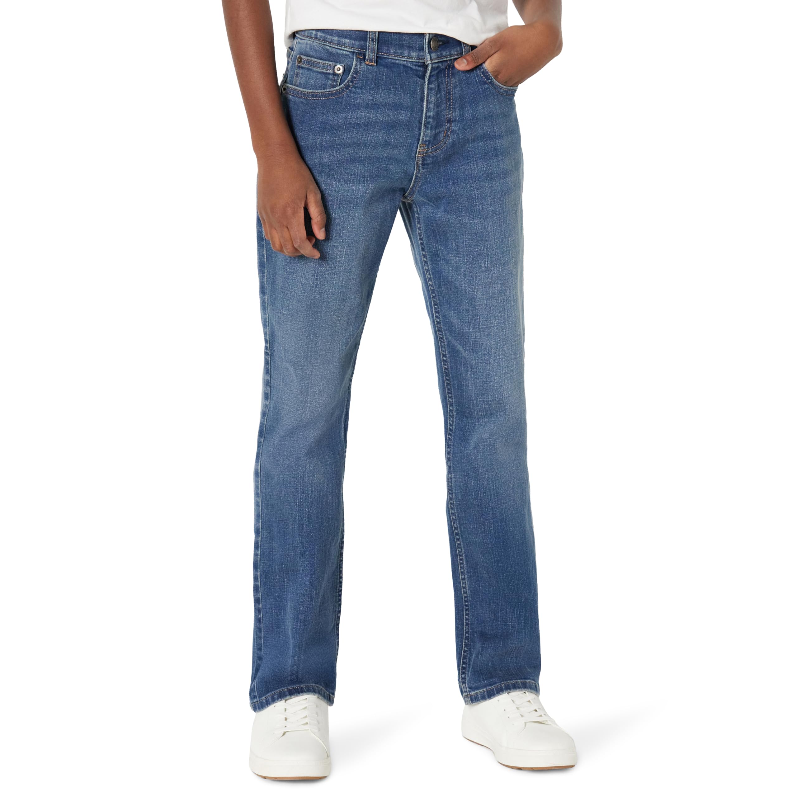 Amazon Essentials Boys' Medium Stretch Regular-Fit Bootcut Jeans
