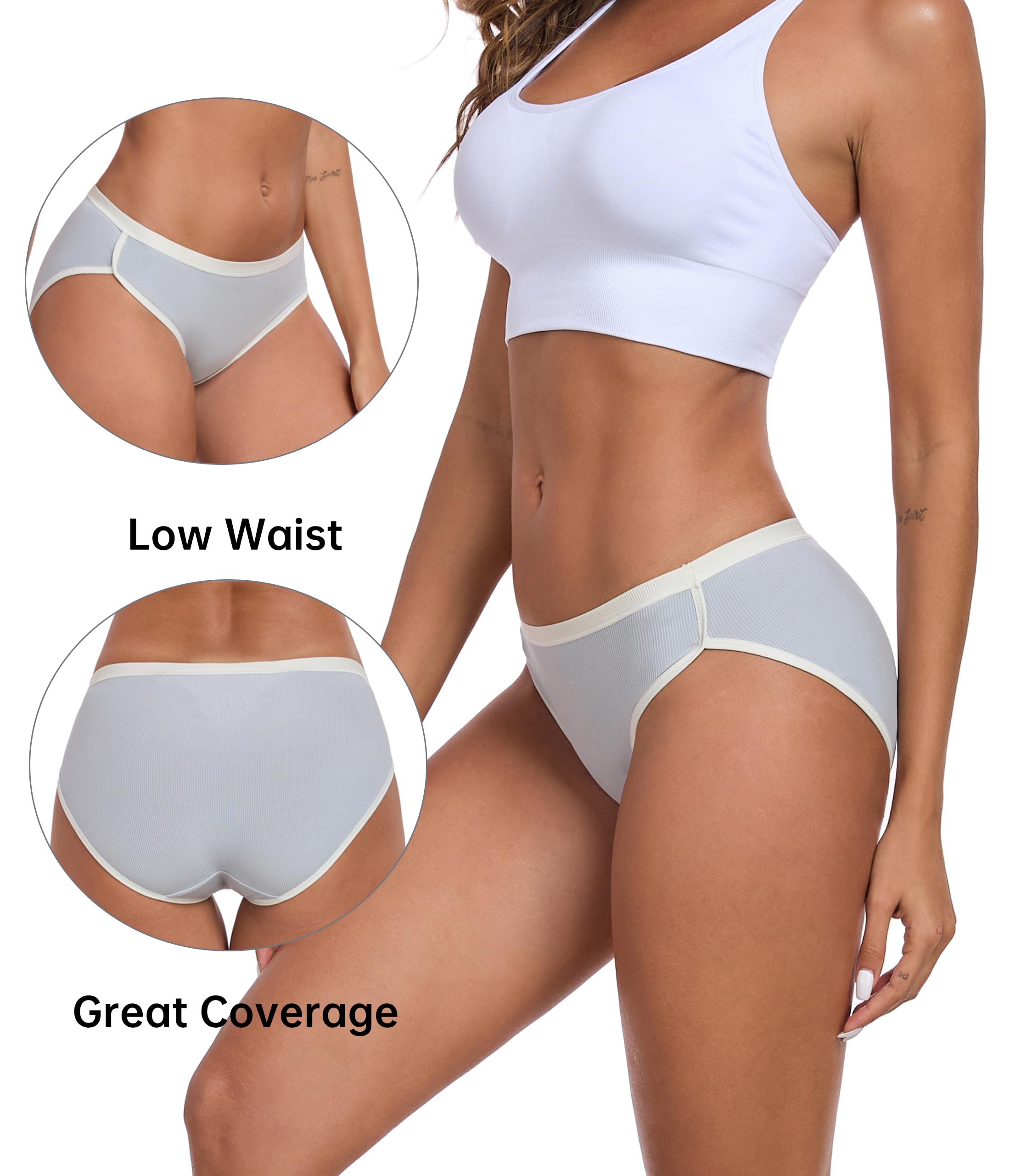 ANLIQI Women's Modal Underwear Microfiber Bikini Panties Women Soft Hipster
