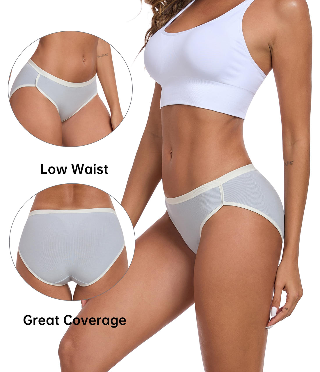 ANLIQI Women's Modal Underwear Microfiber Bikini Panties Women Soft Hipster