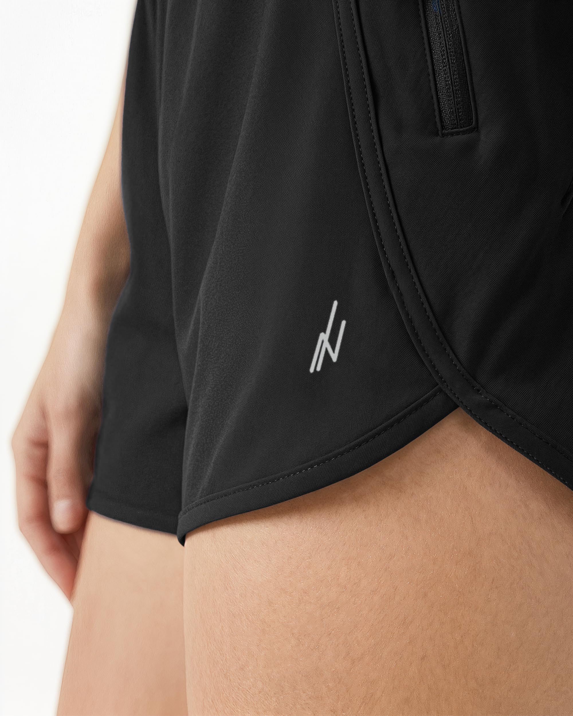 Quick Dry Women's Athletic Running Shorts Hight Waisted Zip Pocket for Gym