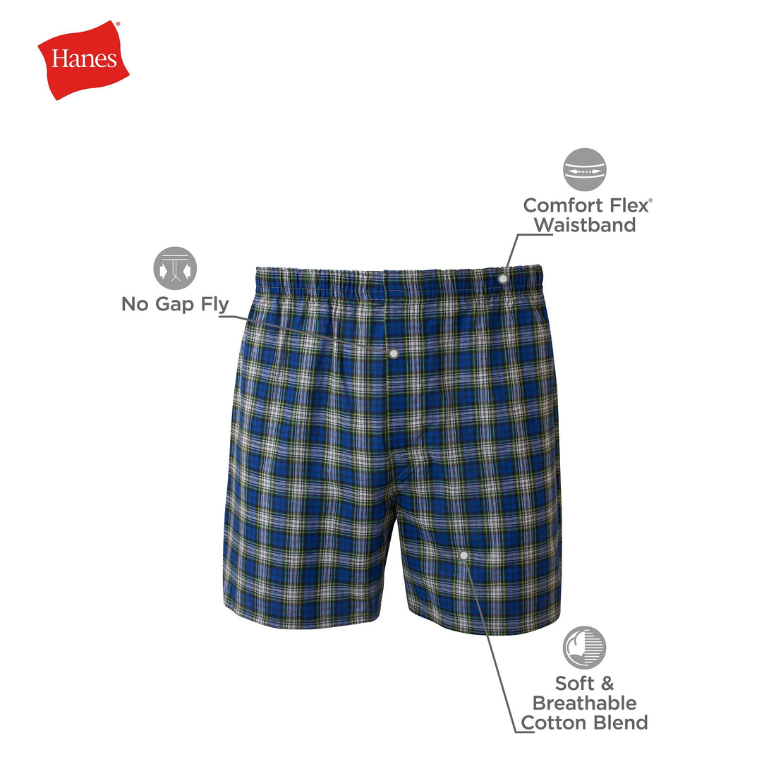 Hanes Men's Underwear Boxers Pack, Cool & Breathable Cotton Underwear, Moisture-Wicking Boxers for Men