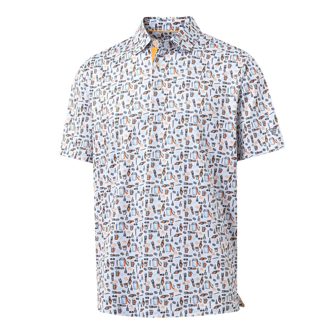 M MAELREG Mens Golf Shirt Short Sleeve Dry Fit Print Moisture Wicking Performance Patterns Collared Polo Shirt
