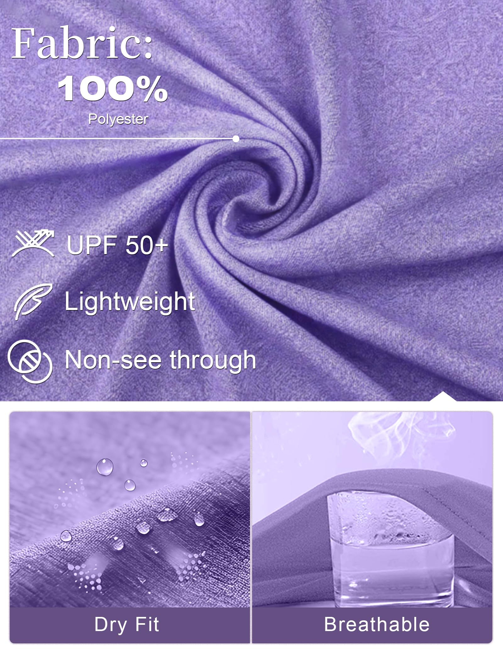 Kinglaman 5/6 Pack Workout Tops Gym Shirts for Women Dry Fit UPF 50+ Sun UV Protection Swim Athletic Yoga Tee T Shirts Tops