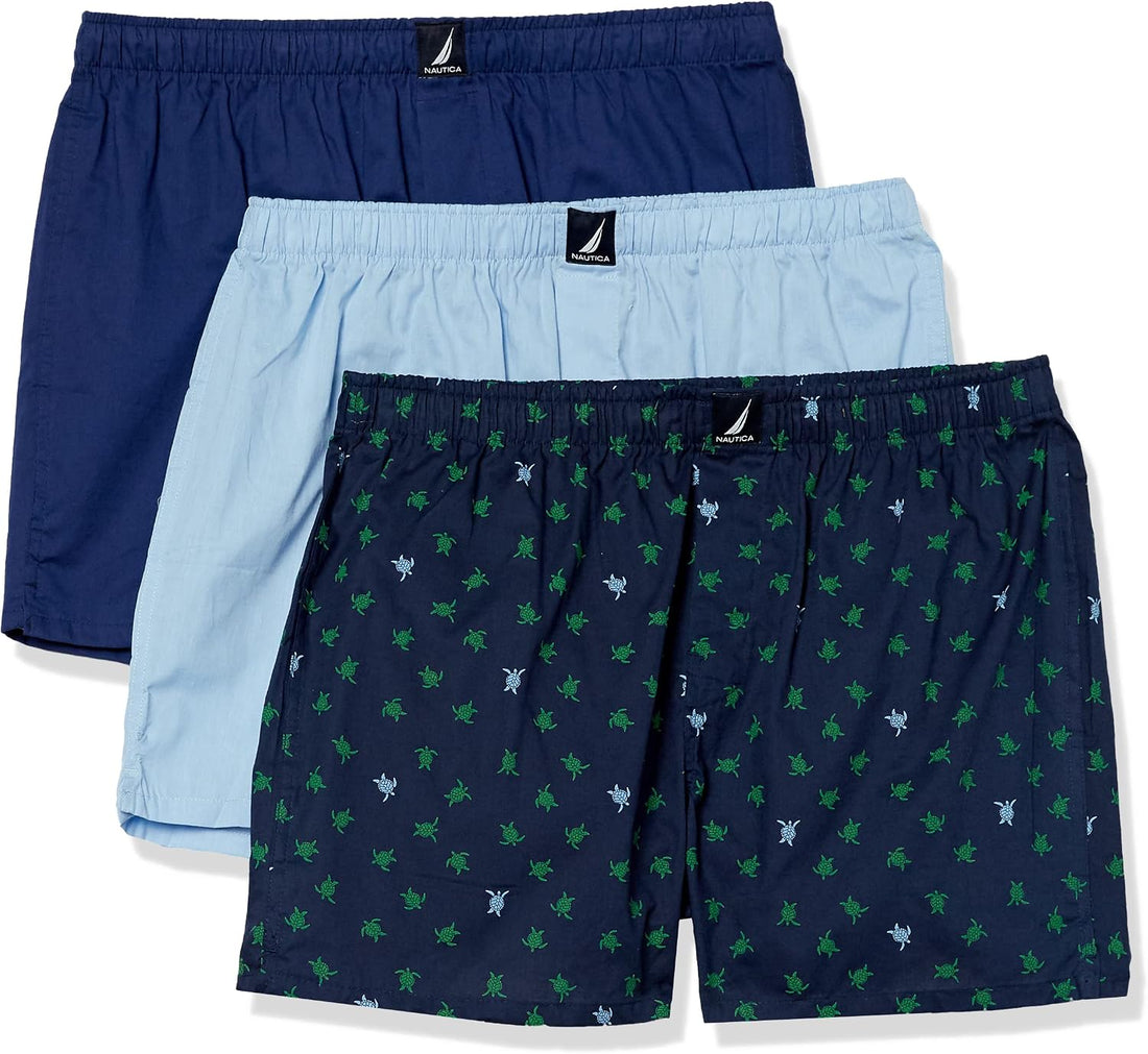 Nautica Men's Classic Cotton 3-Pack Woven Boxers