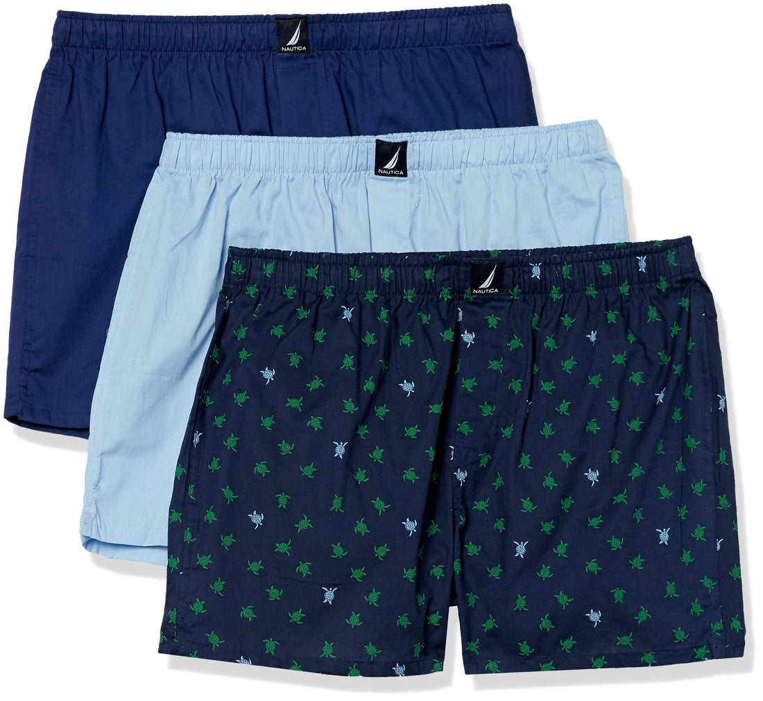 Nautica Men's Classic Cotton 3-Pack Woven Boxers