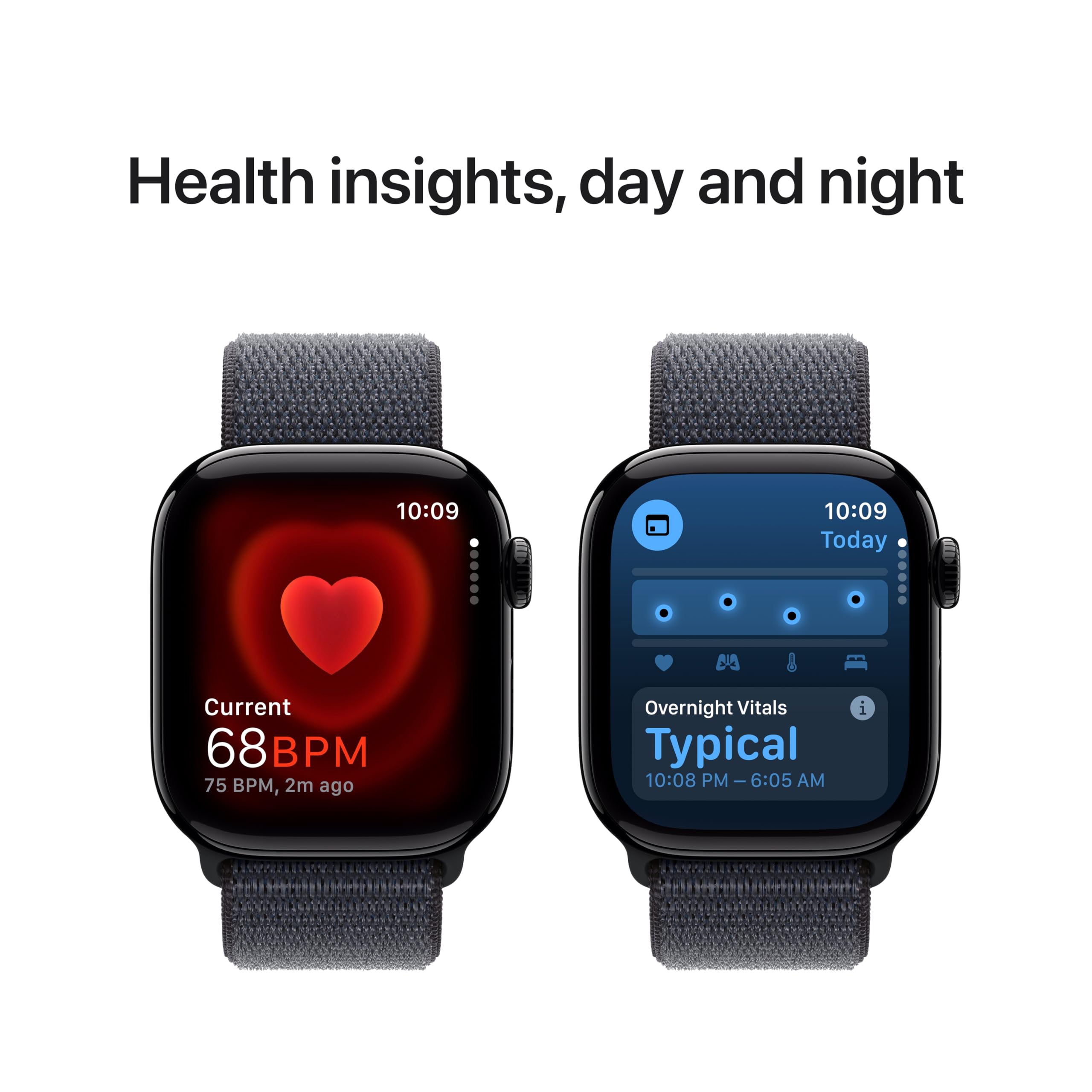 Apple Watch Series 10 [GPS 42mm case] Smartwatch with Silver Aluminum Case with Blue Cloud Sport Loop. Fitness Tracker, ECG App, Always-On Retina Display, Carbon Neutral