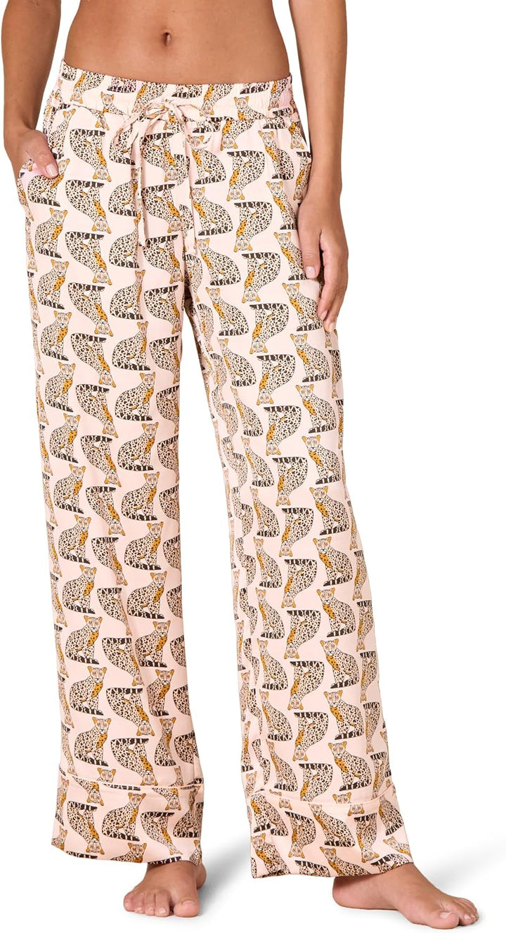 Amazon Essentials Women's Regular-Fit Full-Length Satin Sleep Pajama Pants