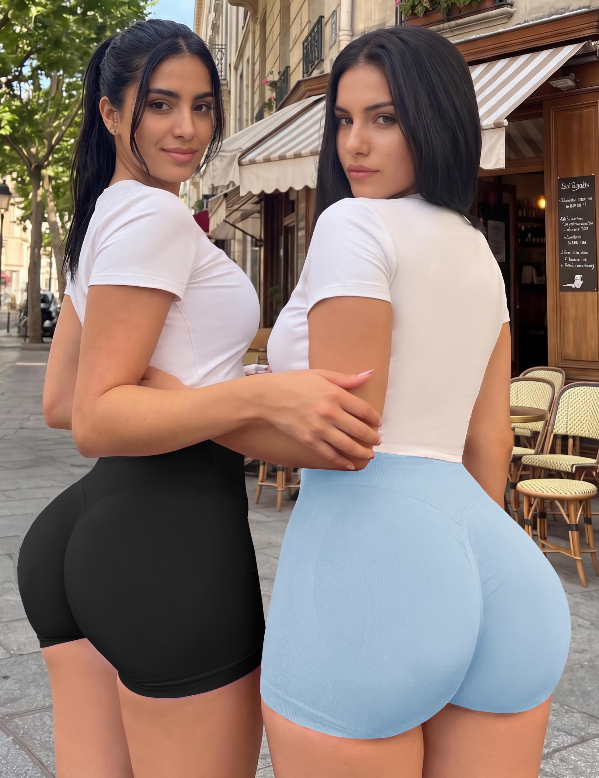 VVX Gym Shorts Women Workout High Waisted Scrunch Butt Lifting Tummy Control Seamless Yoga Biker Spandex Booty Shorts 3 Pack