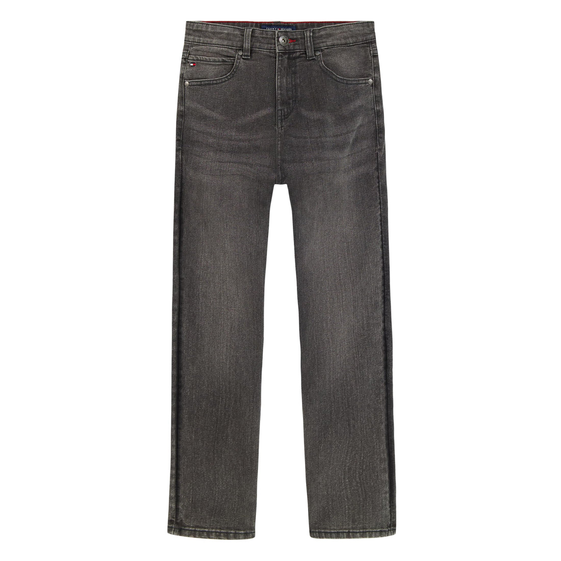 Tommy Hilfiger Boys' 5-Pocket Stretch Slim Straight Leg Denim Jean, Zipper Fly & Button Closure