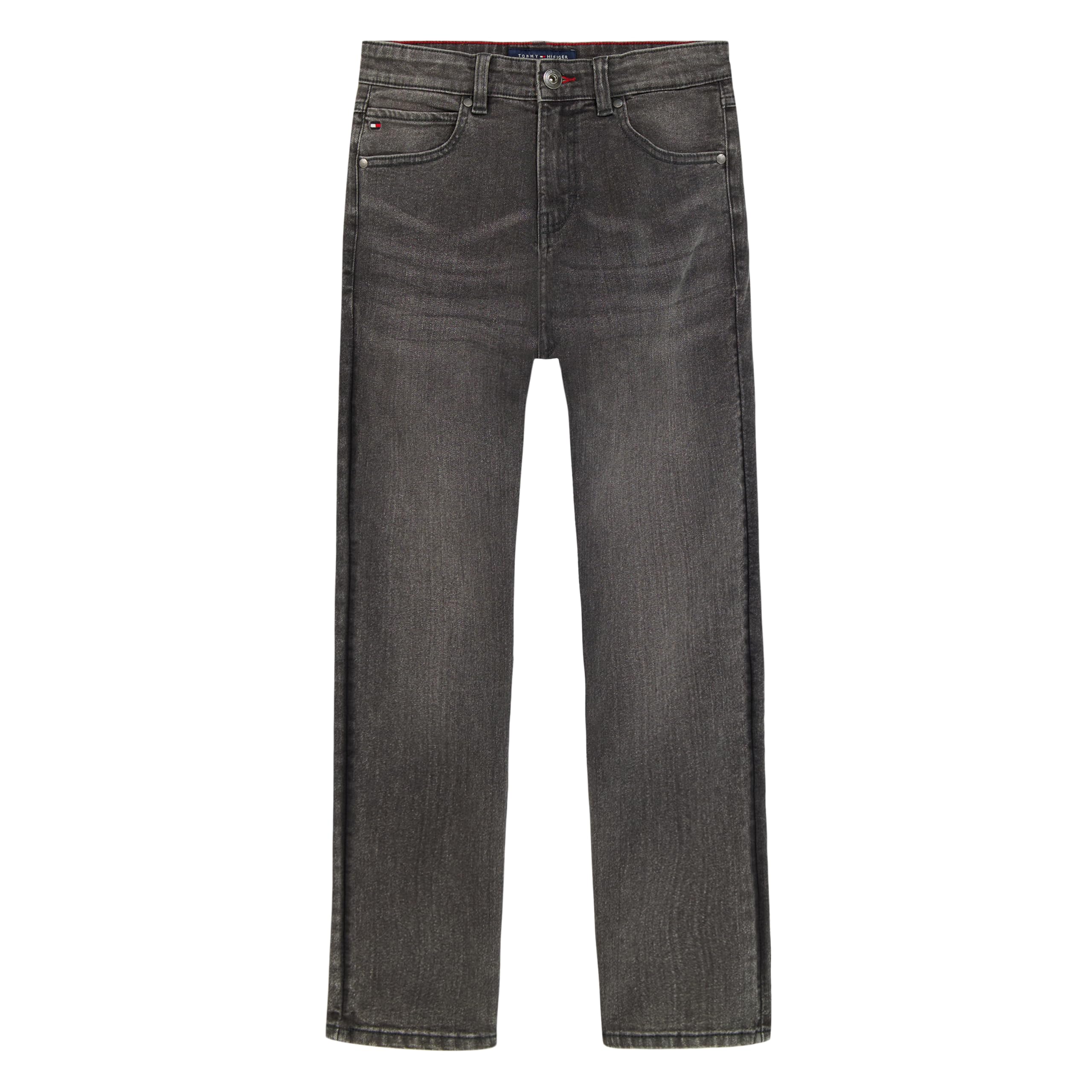 Tommy Hilfiger Boys' 5-Pocket Stretch Slim Straight Leg Denim Jean, Zipper Fly & Button Closure