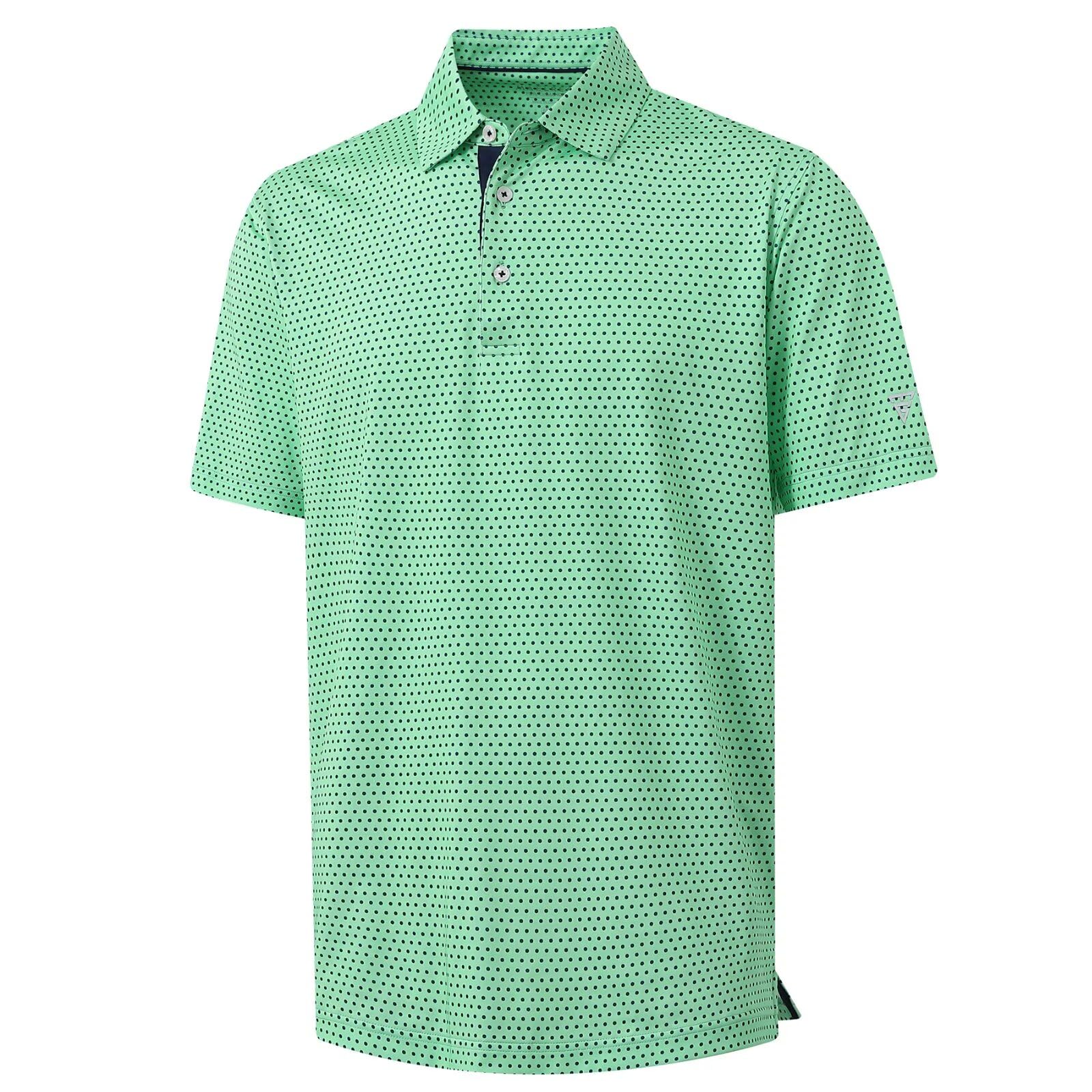 M MAELREG Mens Golf Shirt Short Sleeve Dry Fit Print Moisture Wicking Performance Patterns Collared Polo Shirt