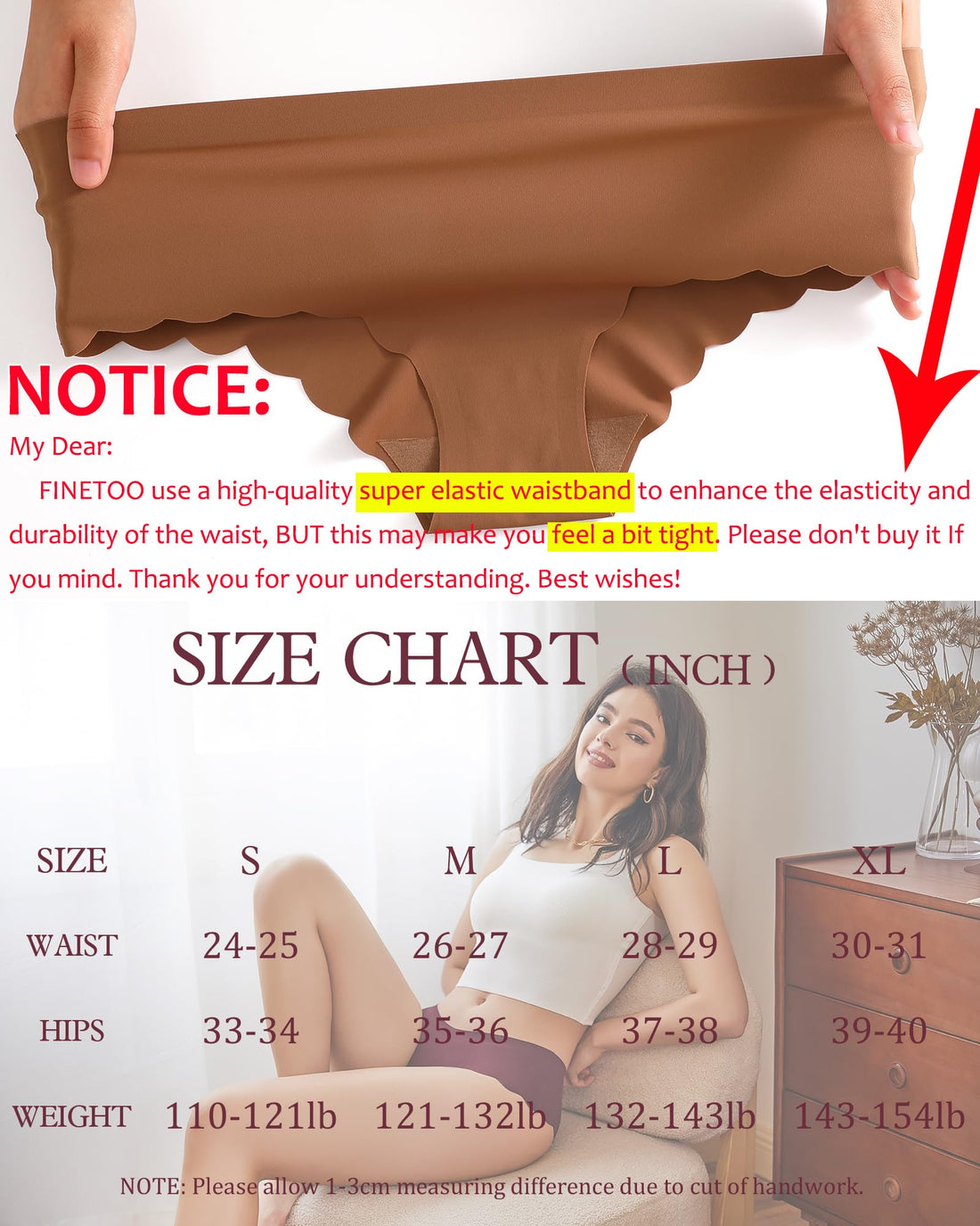 FINETOO 6 pack Seamless Underwear for Women Sexy Low Rise Hipster Wave Edge No Show Bikini Panties Womens Cheeky S-XL