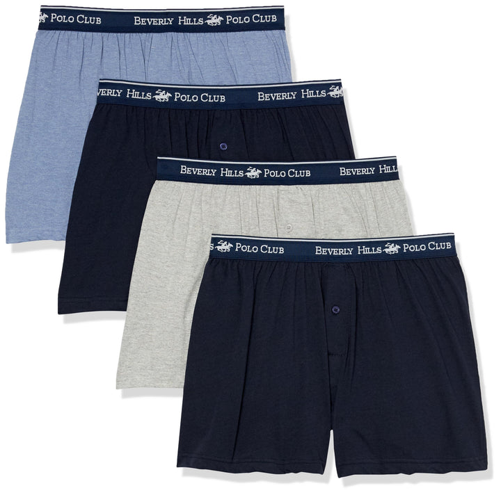 Beverly Hills Polo Club Men's 4 Pack Knit Boxer Short