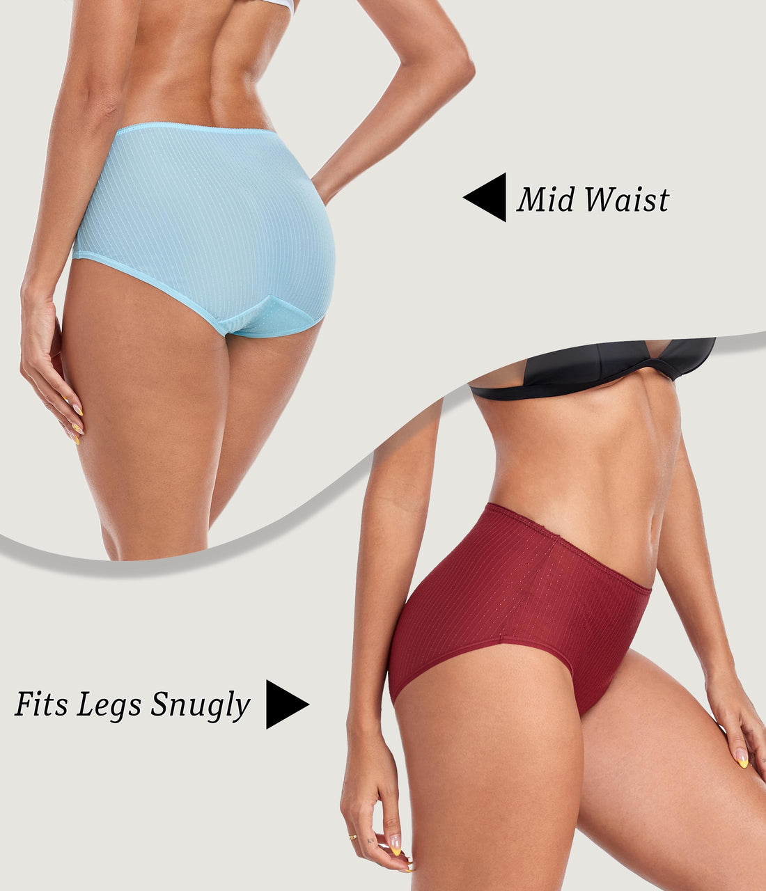 ANLIQI Quick Dry Underwear for Women Travel Panties Pack Hipster Panty Soft & Lightweight Bikini Brief Stay Fresh Undies