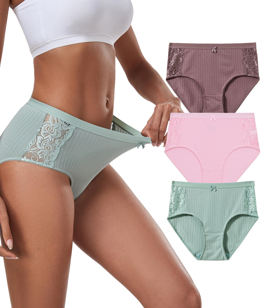 ANLIQI Women's Cotton Modal Ployamide Bikini Panties, Soft Moisture Wicking Hipster Briefs Undies for Ladies Multi-Pack
