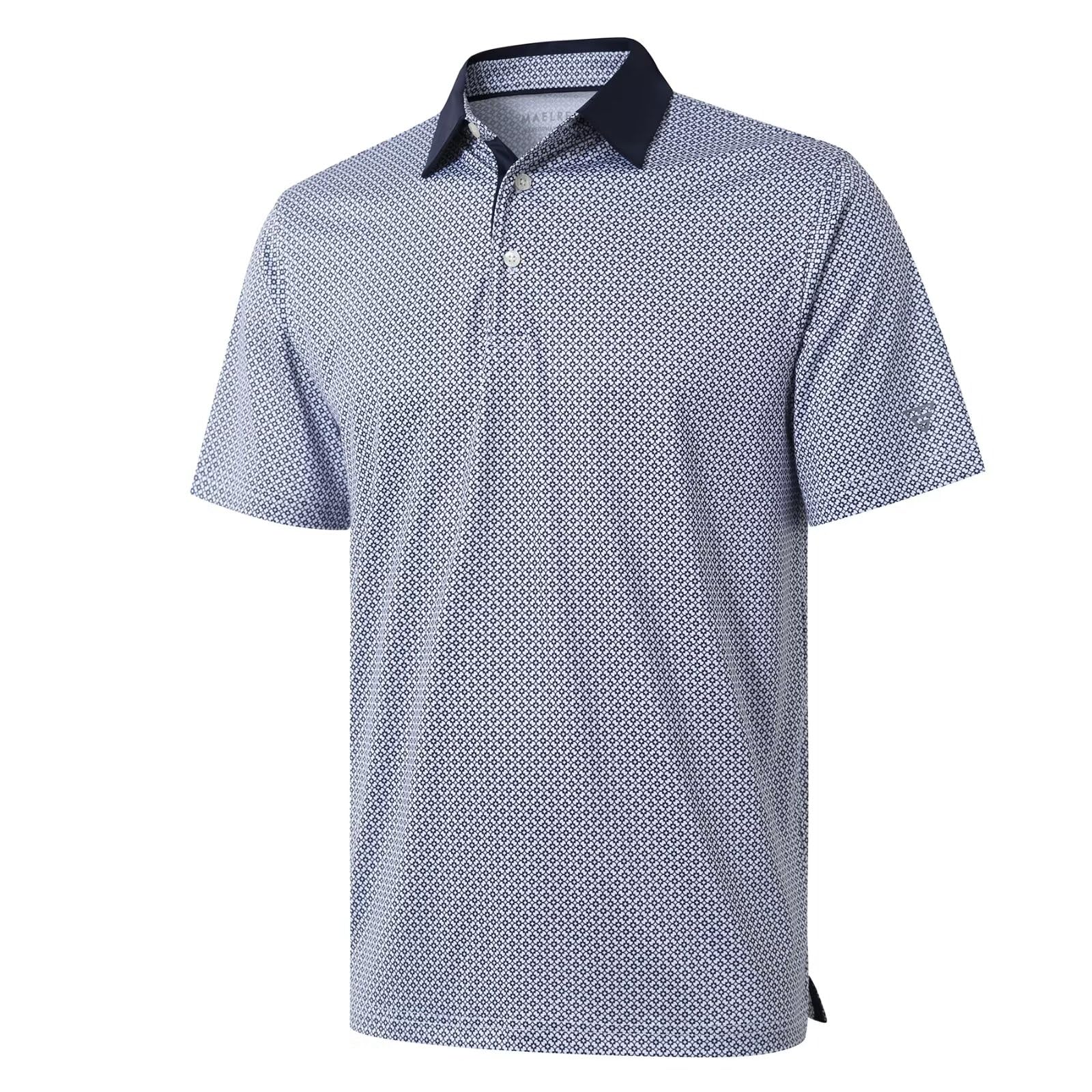 Golf Shirts for Men Dry Fit Short Sleeve Print Performance Moisture Wicking Polo Shirt