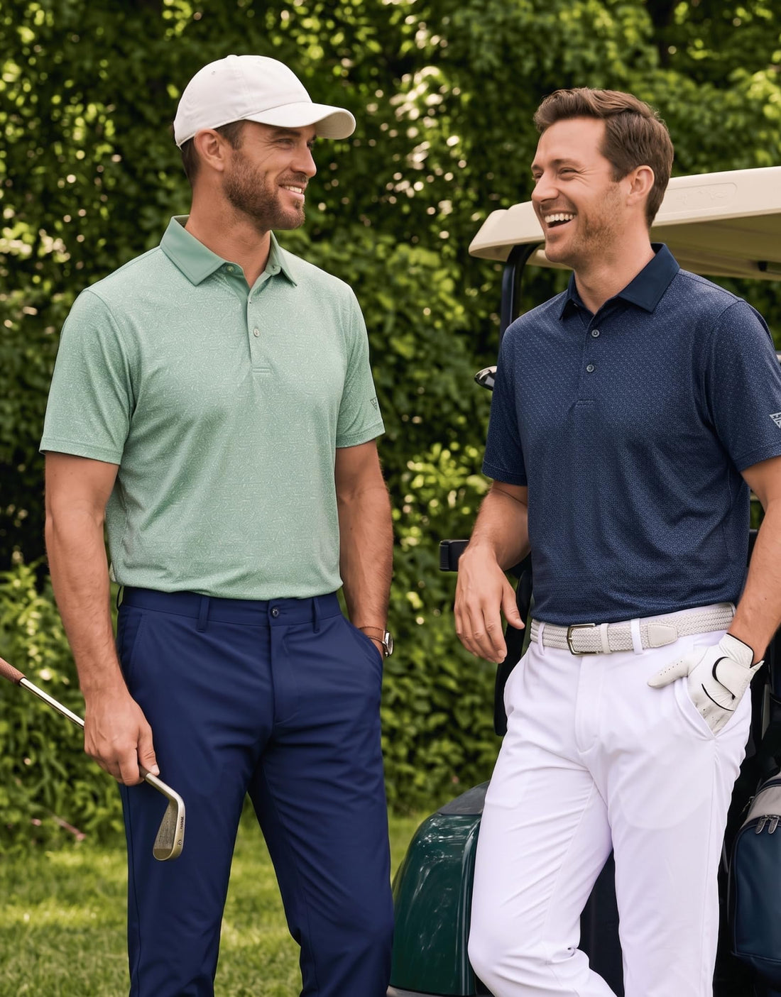 M MAELREG Golf Shirts for Men Short Sleeve Print Patterns Moisture Wicking Performance Lightweight Collared Mens Polo Shirts