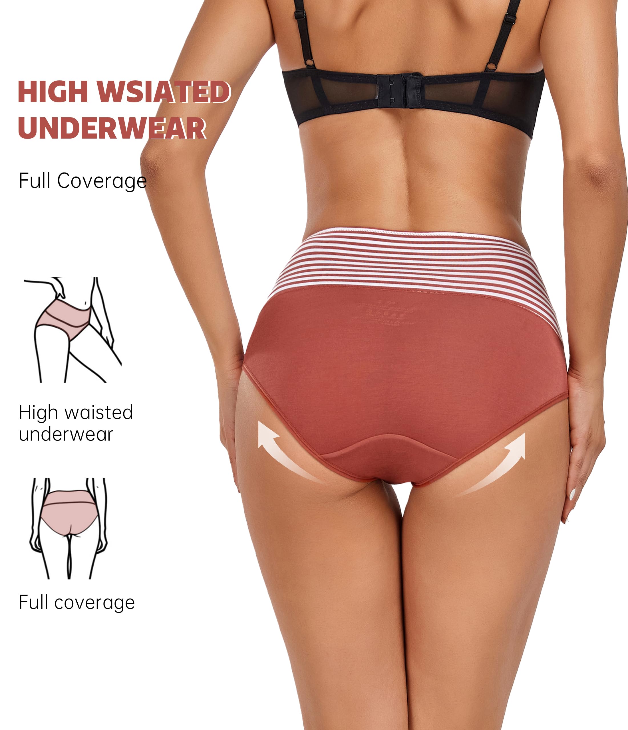 ANLIQI Women's Cotton Modal Ployamide Bikini Panties, Soft Moisture Wicking Hipster Briefs Undies for Ladies Multi-Pack